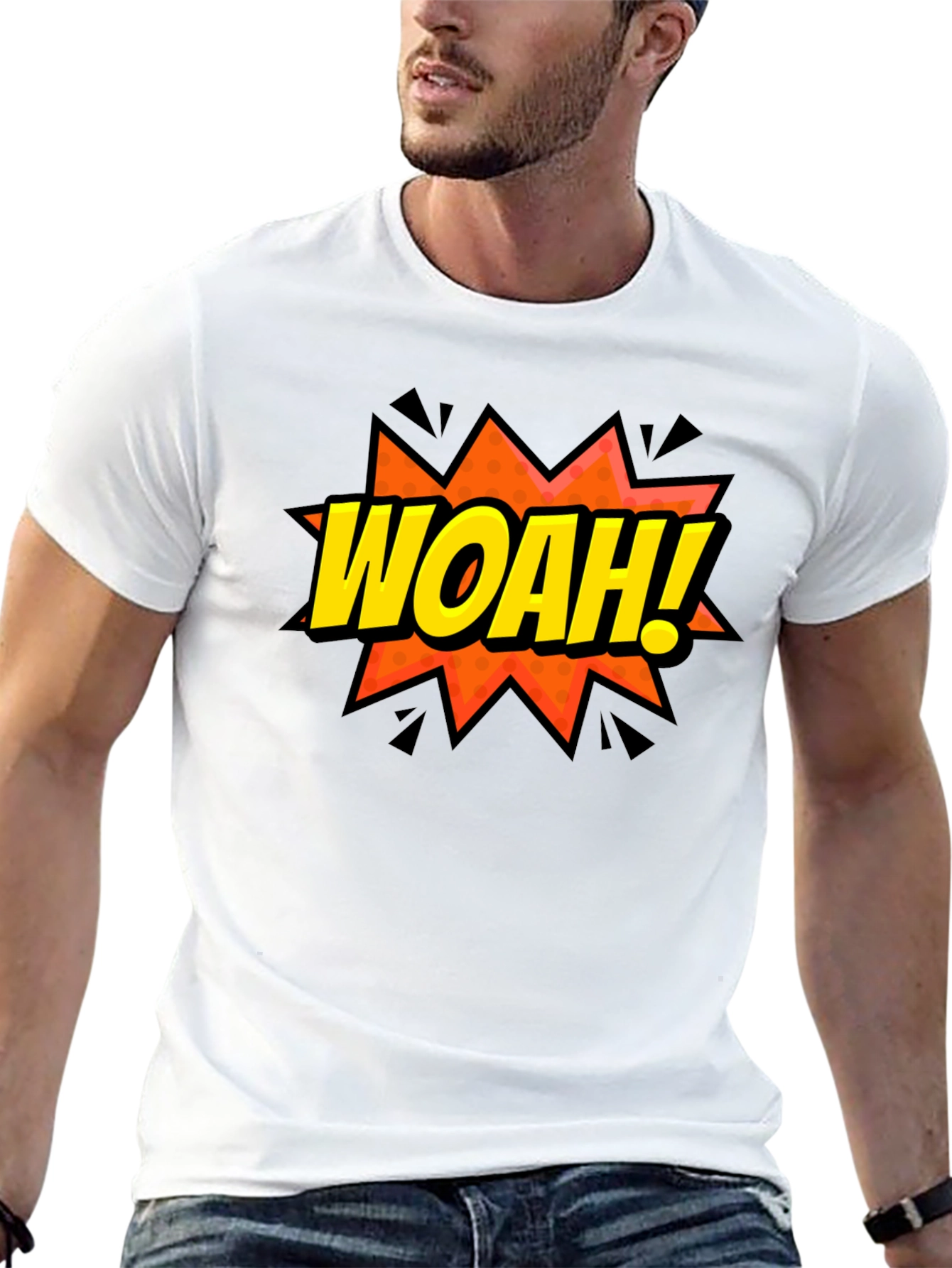 WOAH! Graphic Print Crew Neck T-Shirt