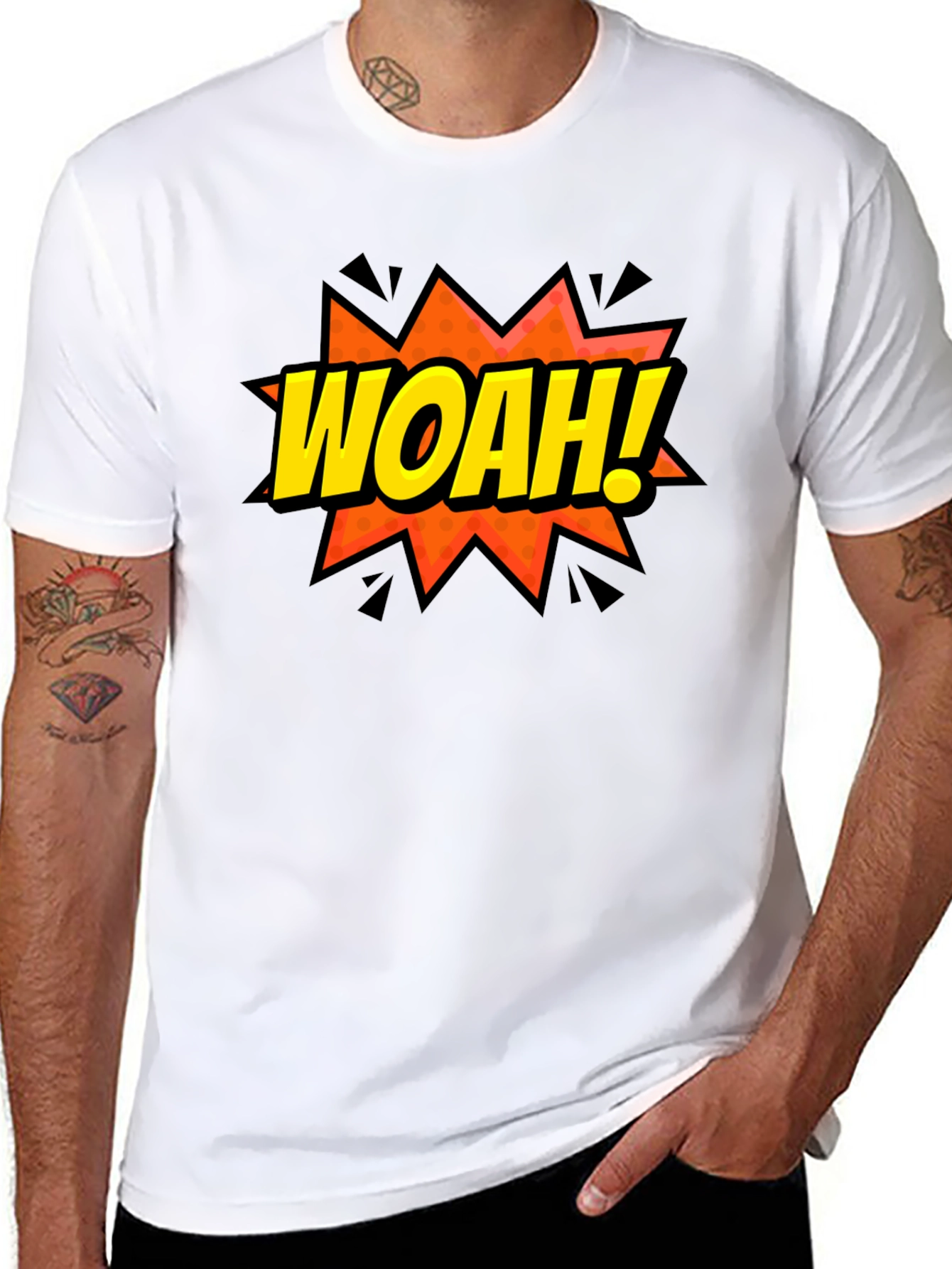 WOAH! Graphic Print Crew Neck T-Shirt