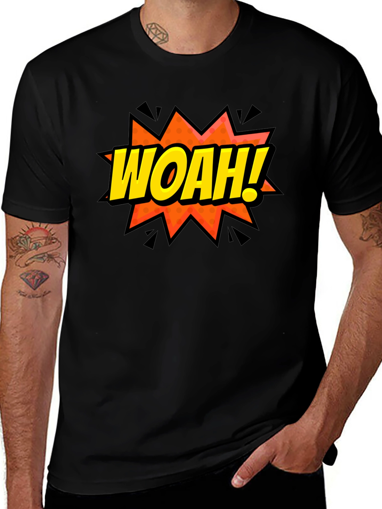 WOAH! Graphic Print Crew Neck T-Shirt