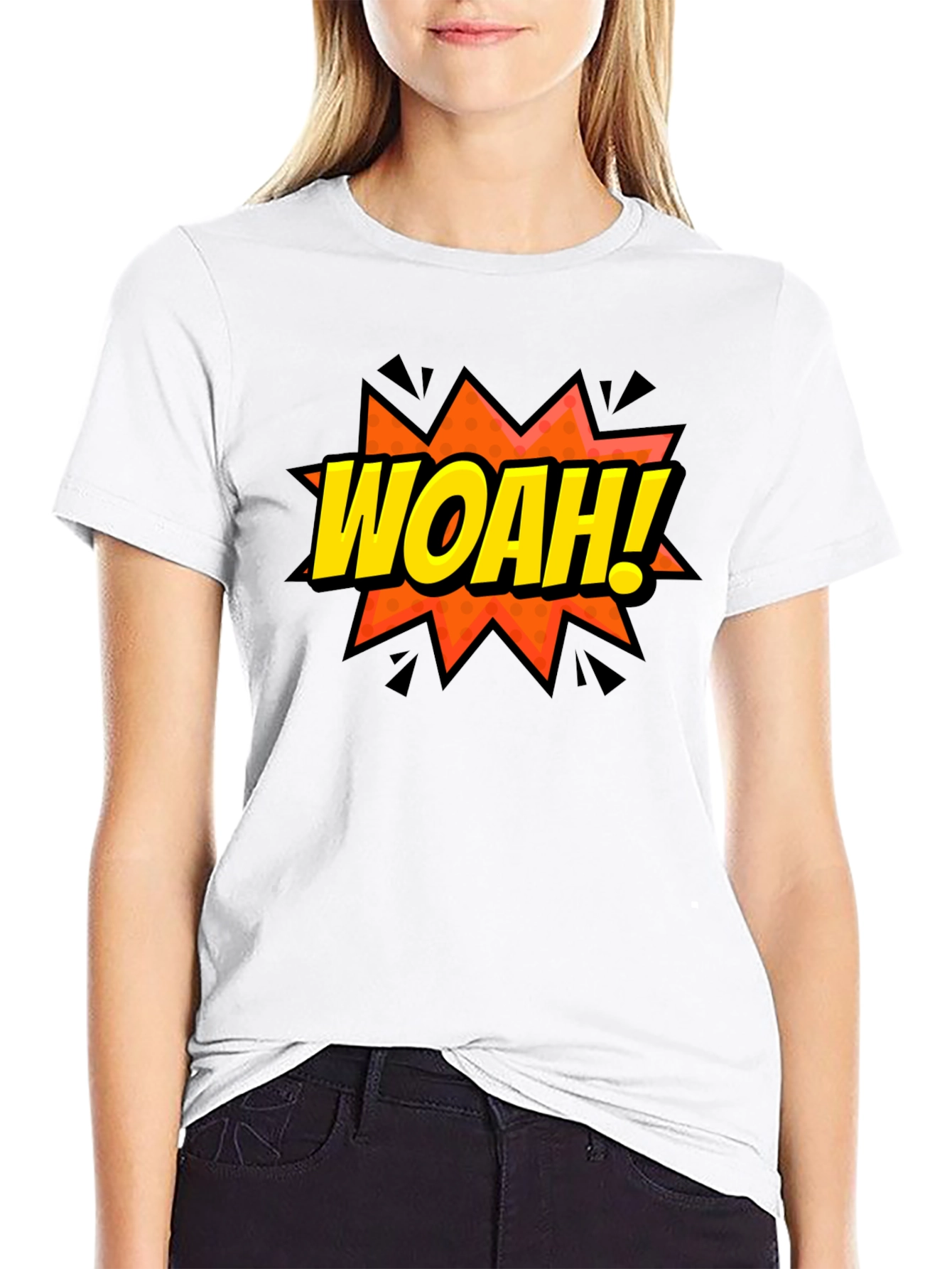 WOAH! Graphic Print Crew Neck T-Shirt