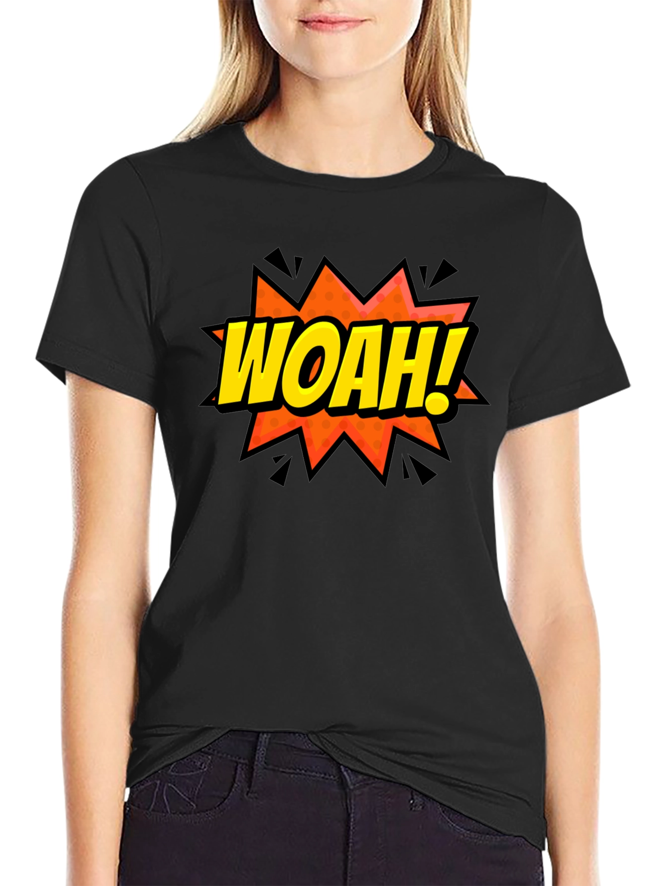 WOAH! Graphic Print Crew Neck T-Shirt