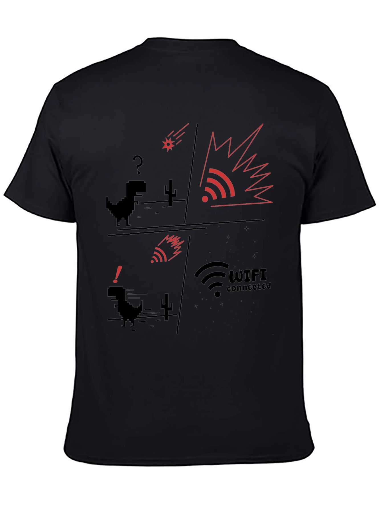 WiFi Connected T-Shirt | Pixel Dinosaur Graphic Tee