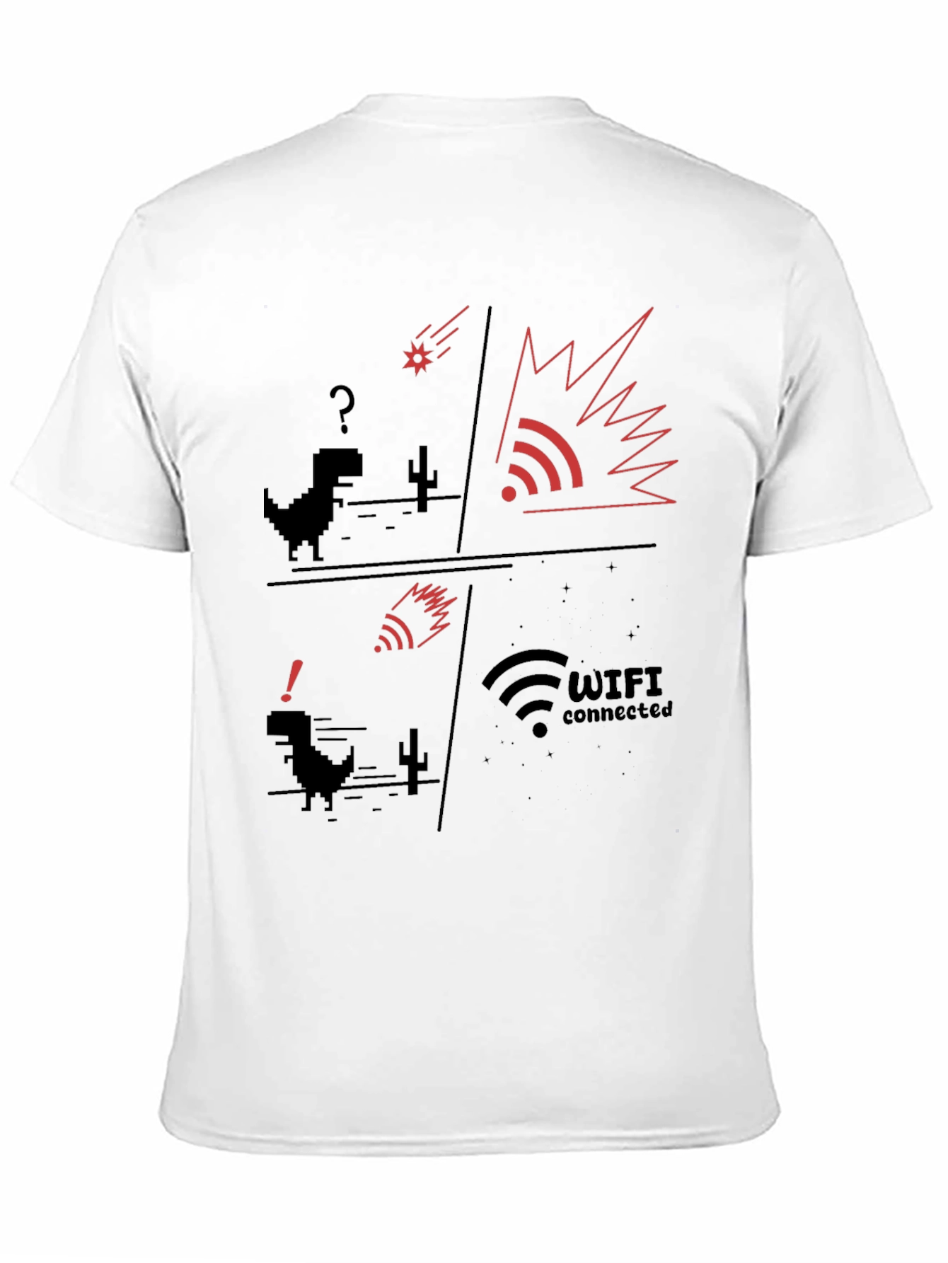 WiFi Connected T-Shirt | Pixel Dinosaur Graphic Tee