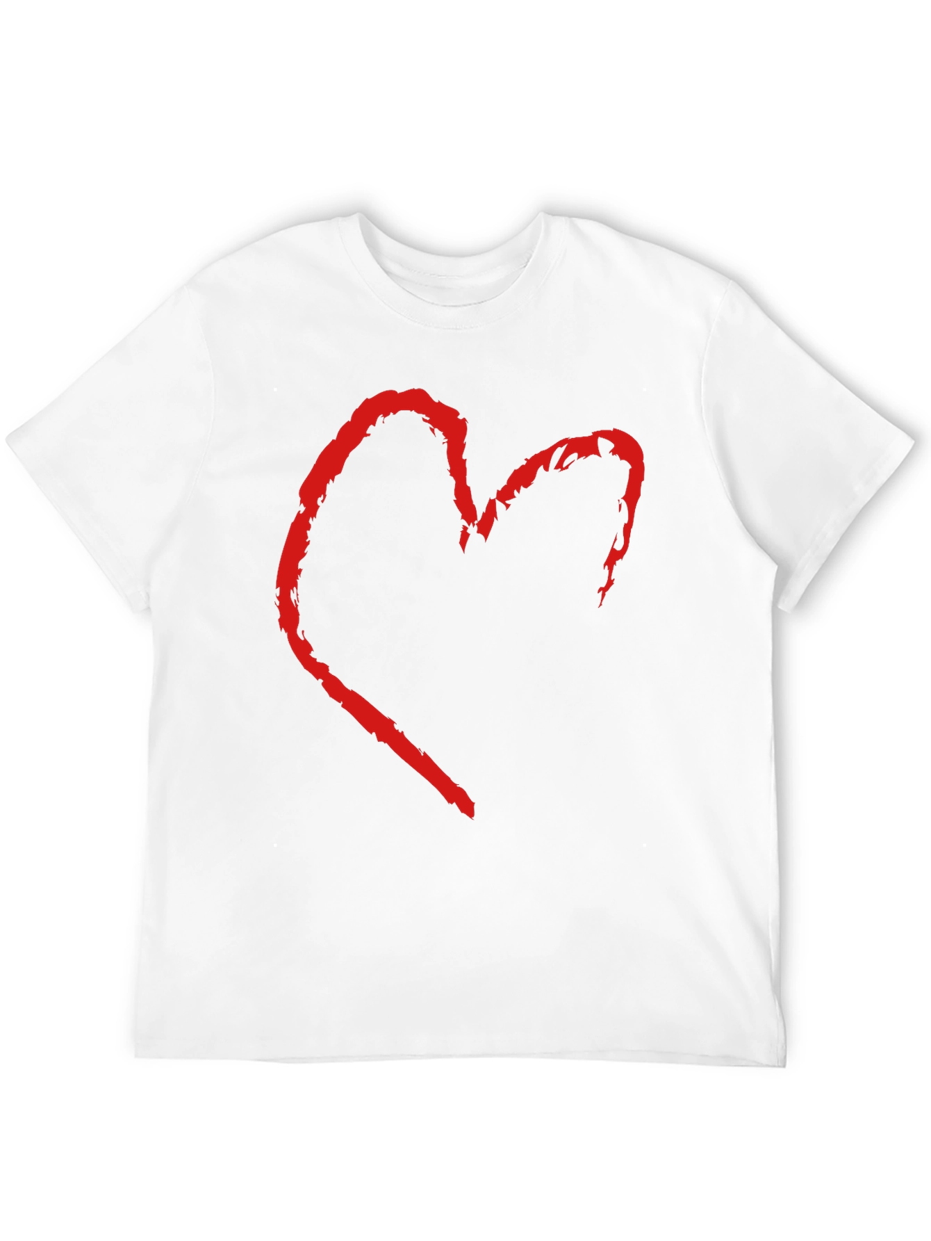 Black T-Shirt with Distressed Heart Graphic