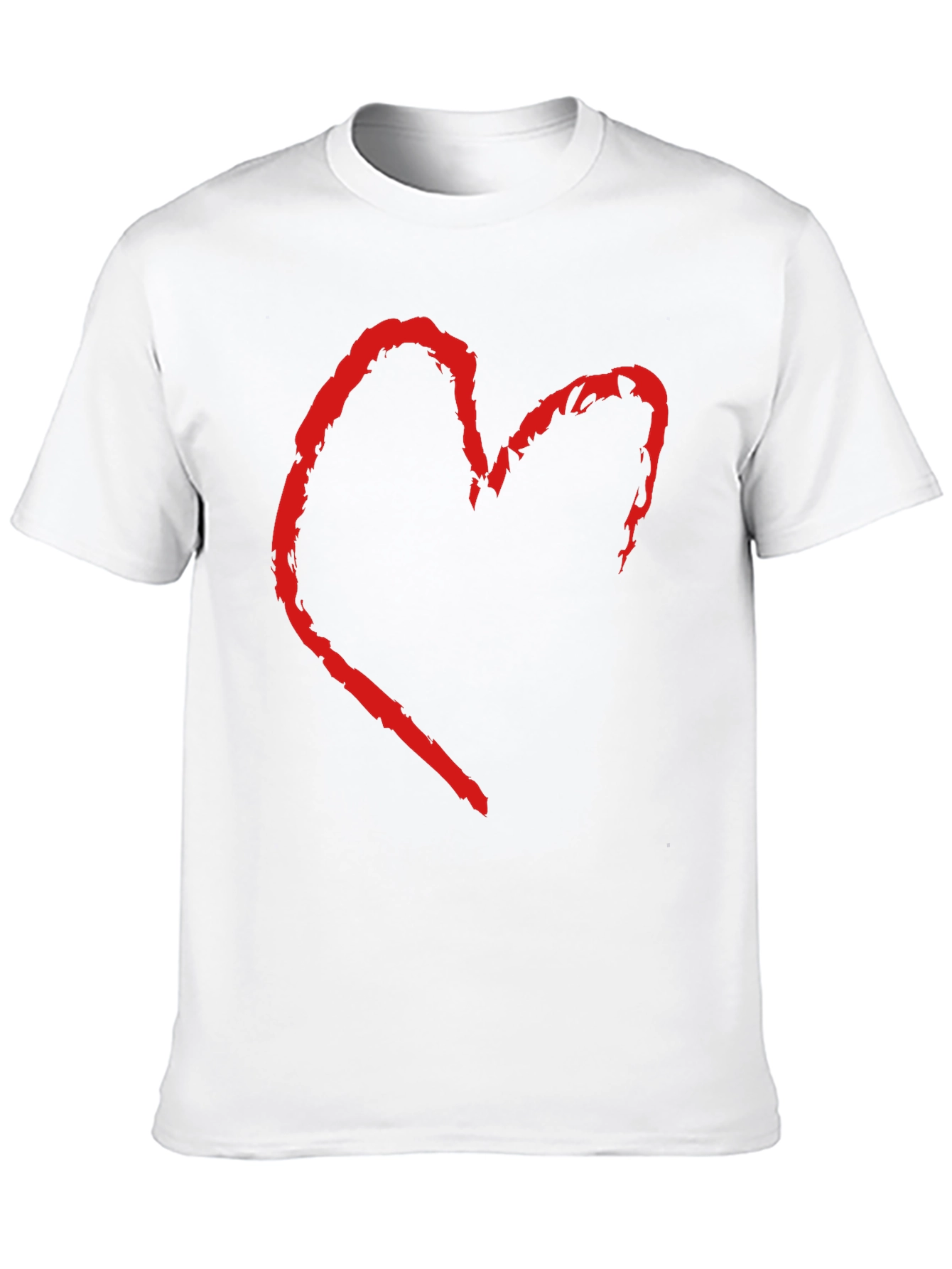Black T-Shirt with Distressed Heart Graphic