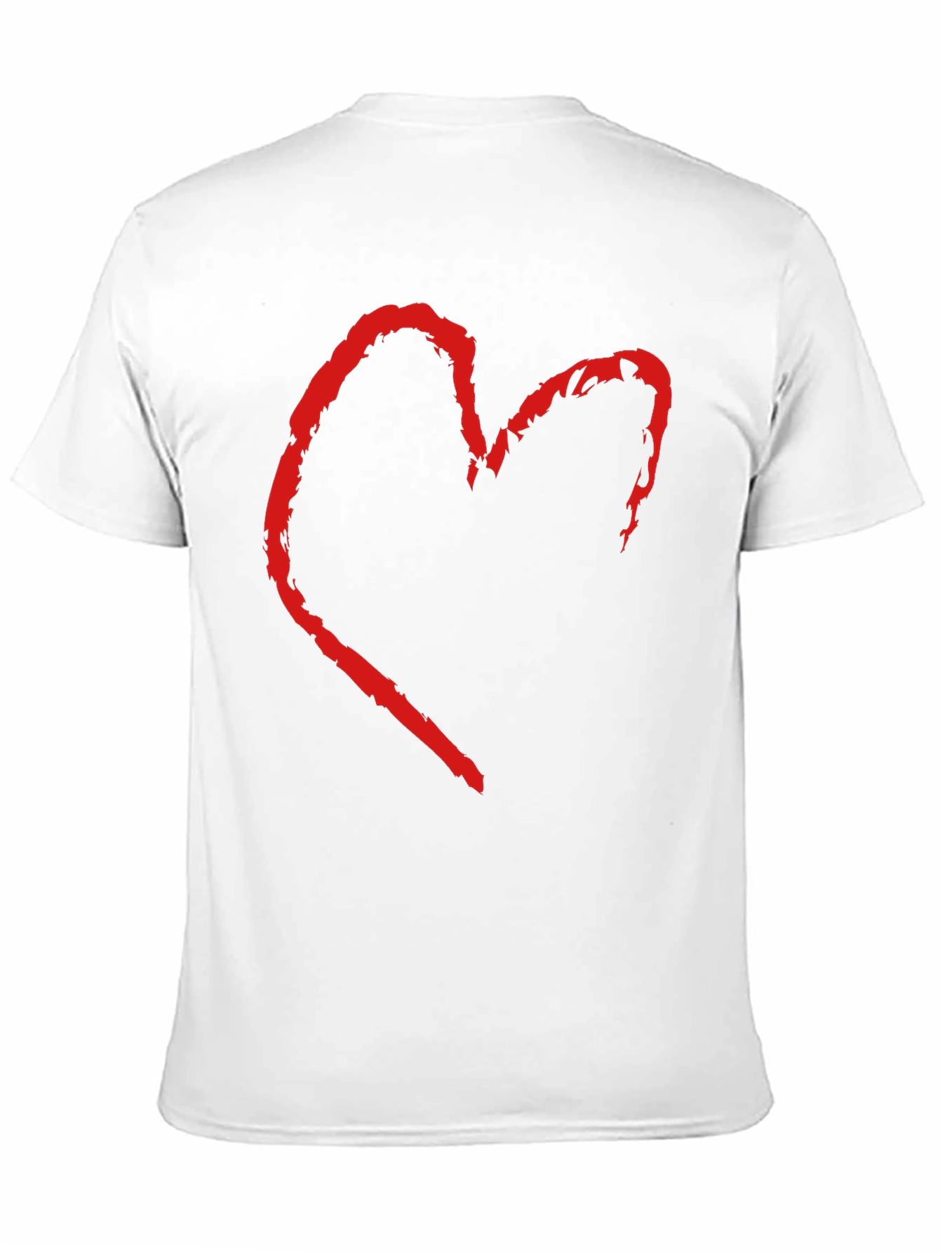Black T-Shirt with Distressed Heart Graphic