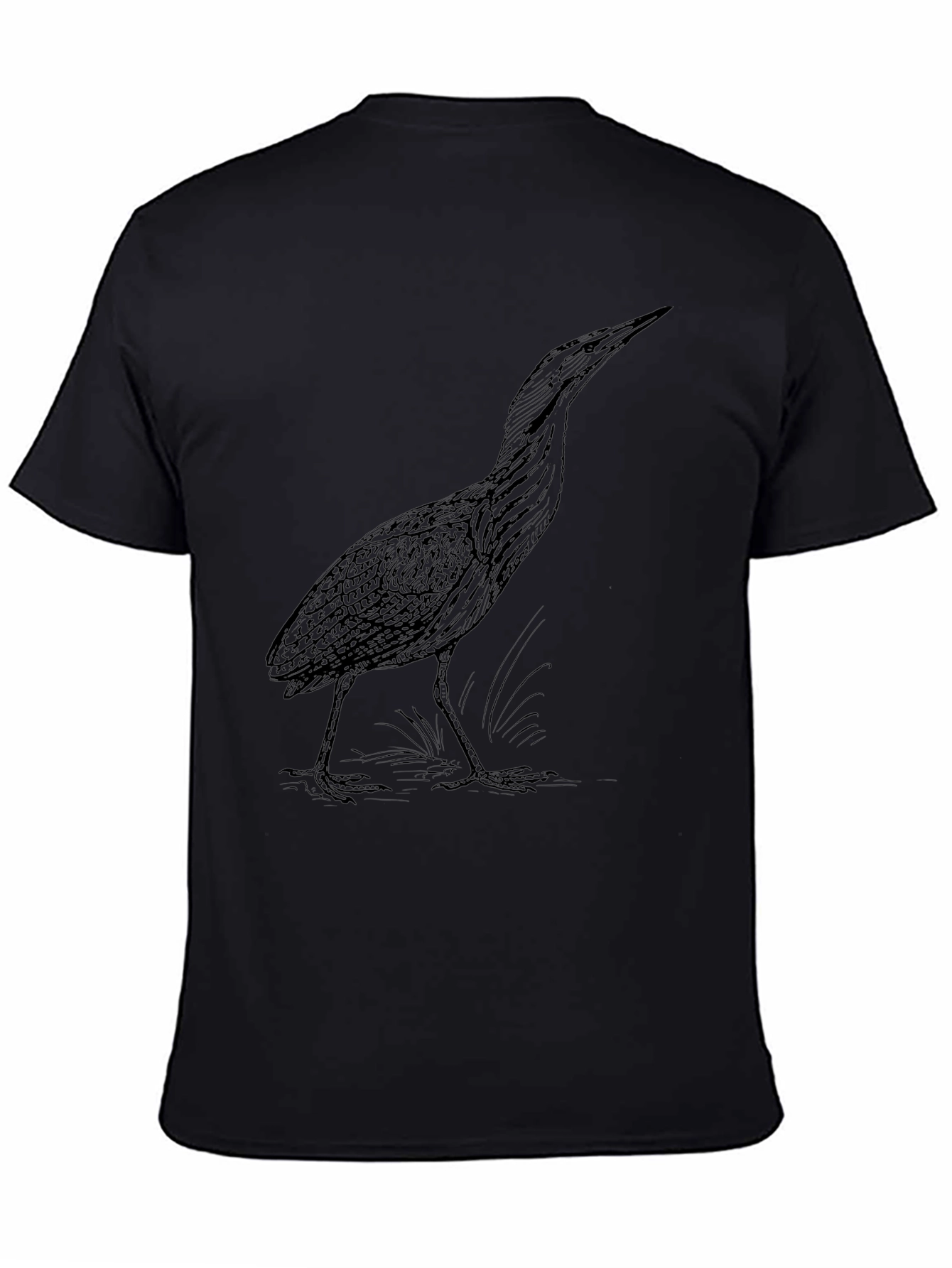 Black Heron Graphic Tee - Nature Lovers Shirt