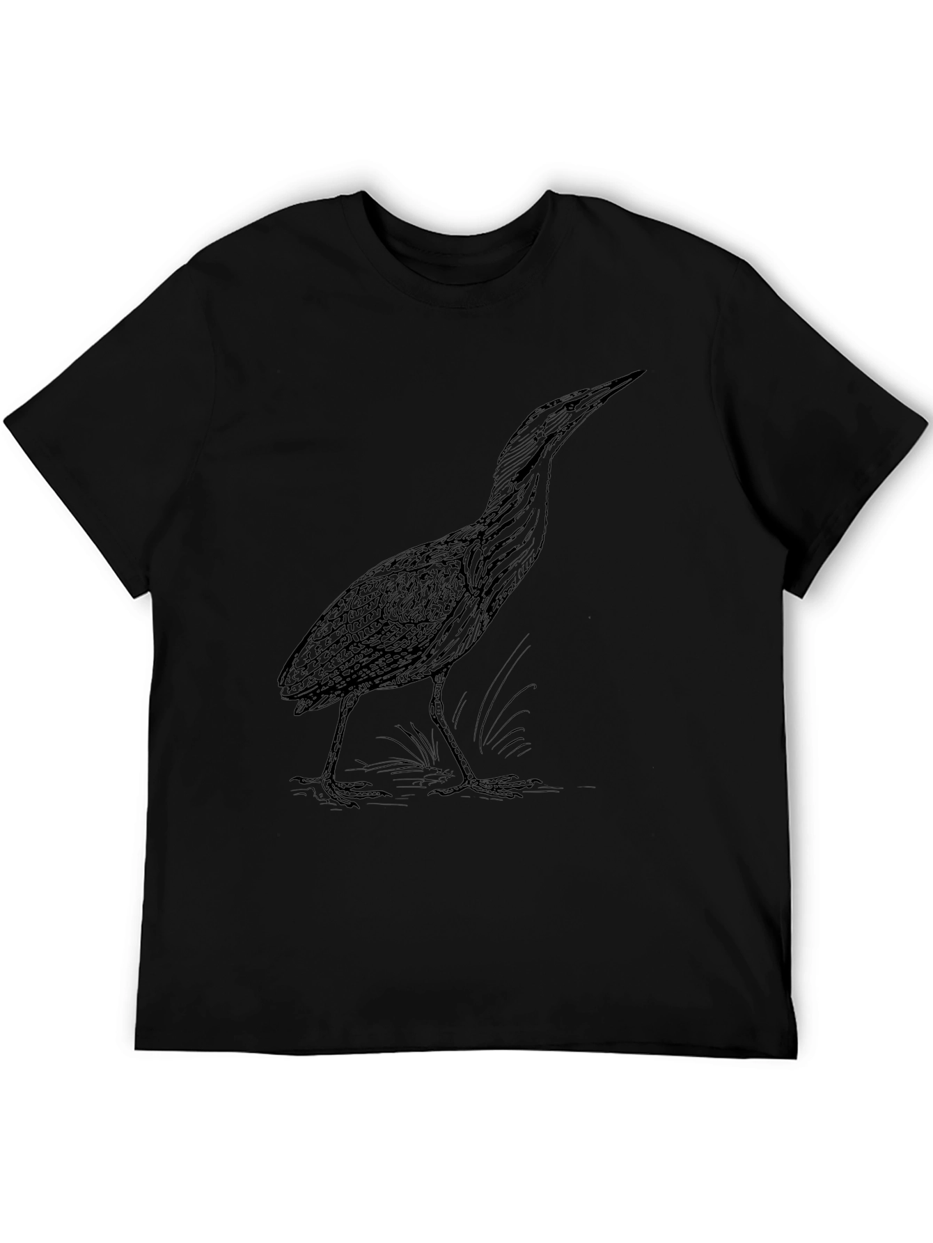 Black Heron Graphic Tee - Nature Lovers Shirt