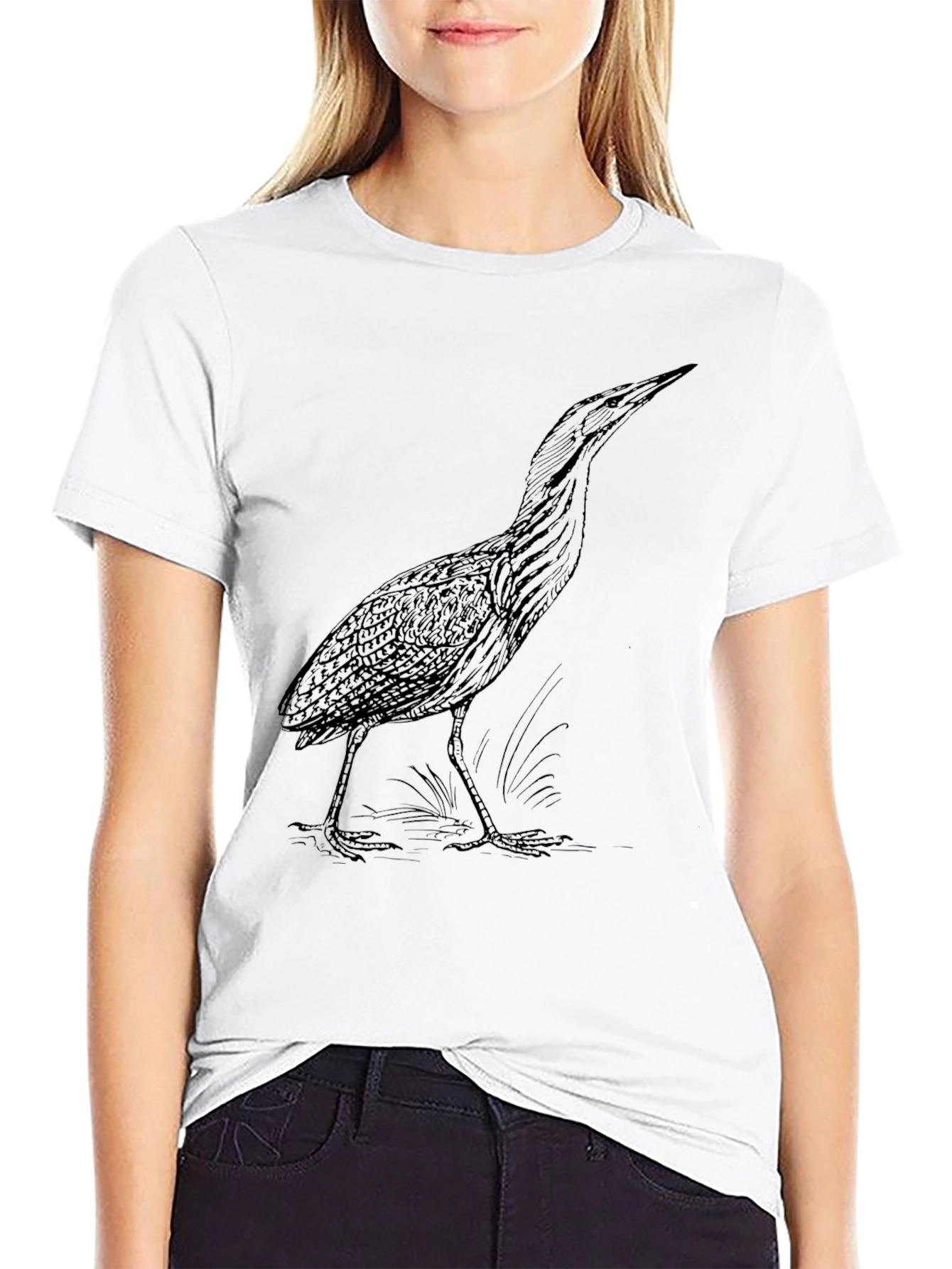 Black Heron Graphic Tee - Nature Lovers Shirt