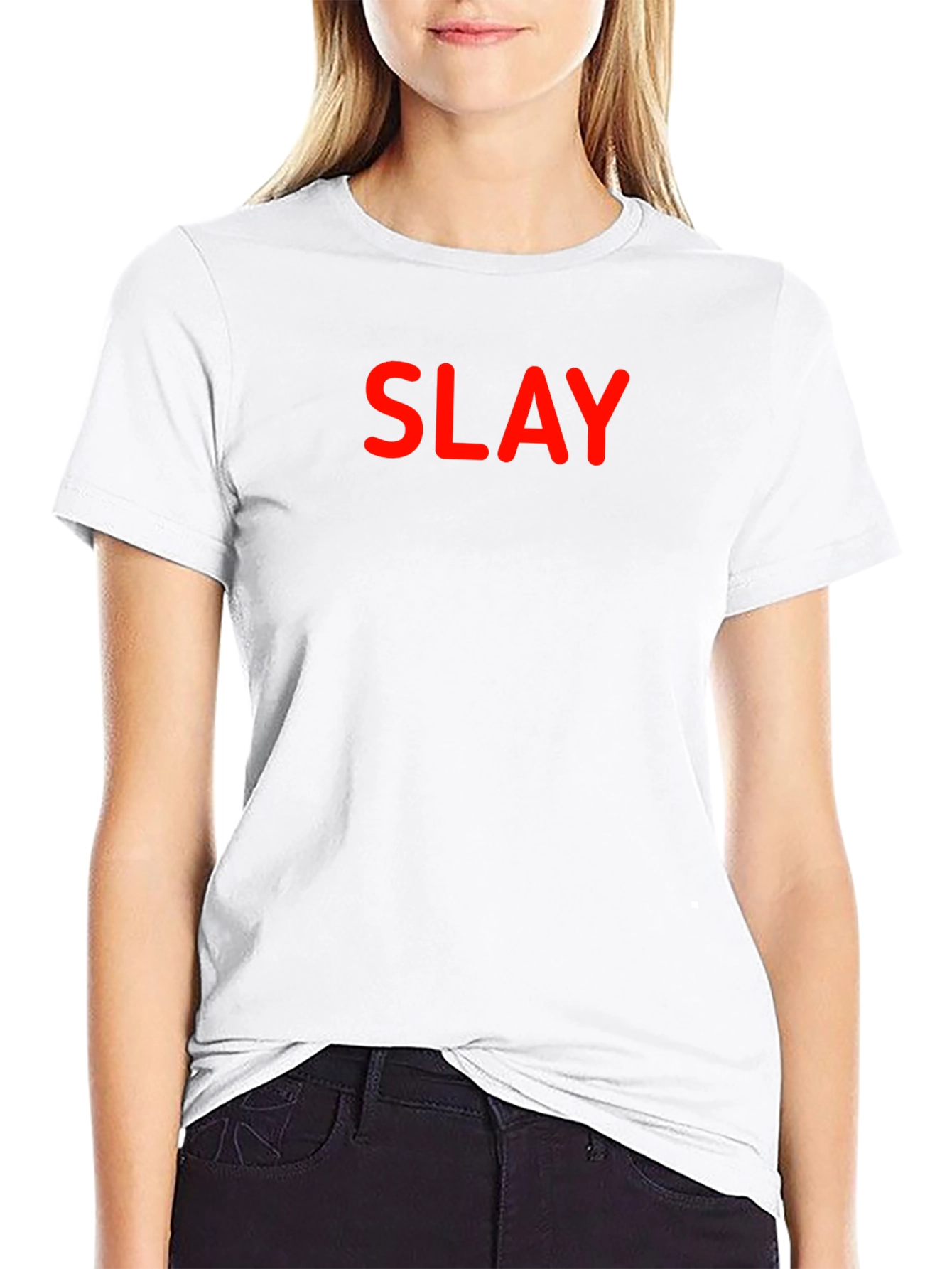 Slay Black T-Shirt - Bold Red Graphic Tee