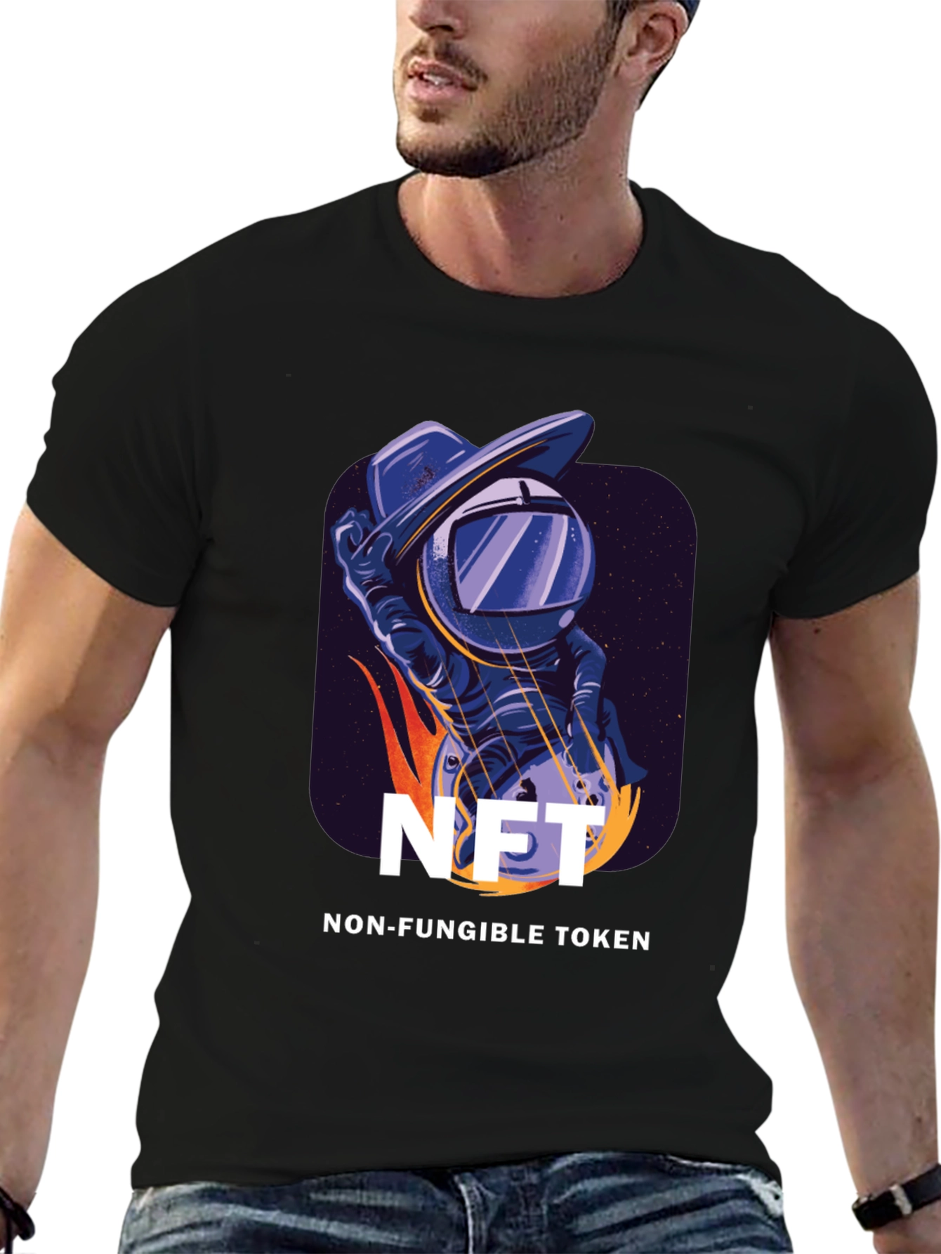 NFT Astronaut T-Shirt - Non-Fungible Token Design