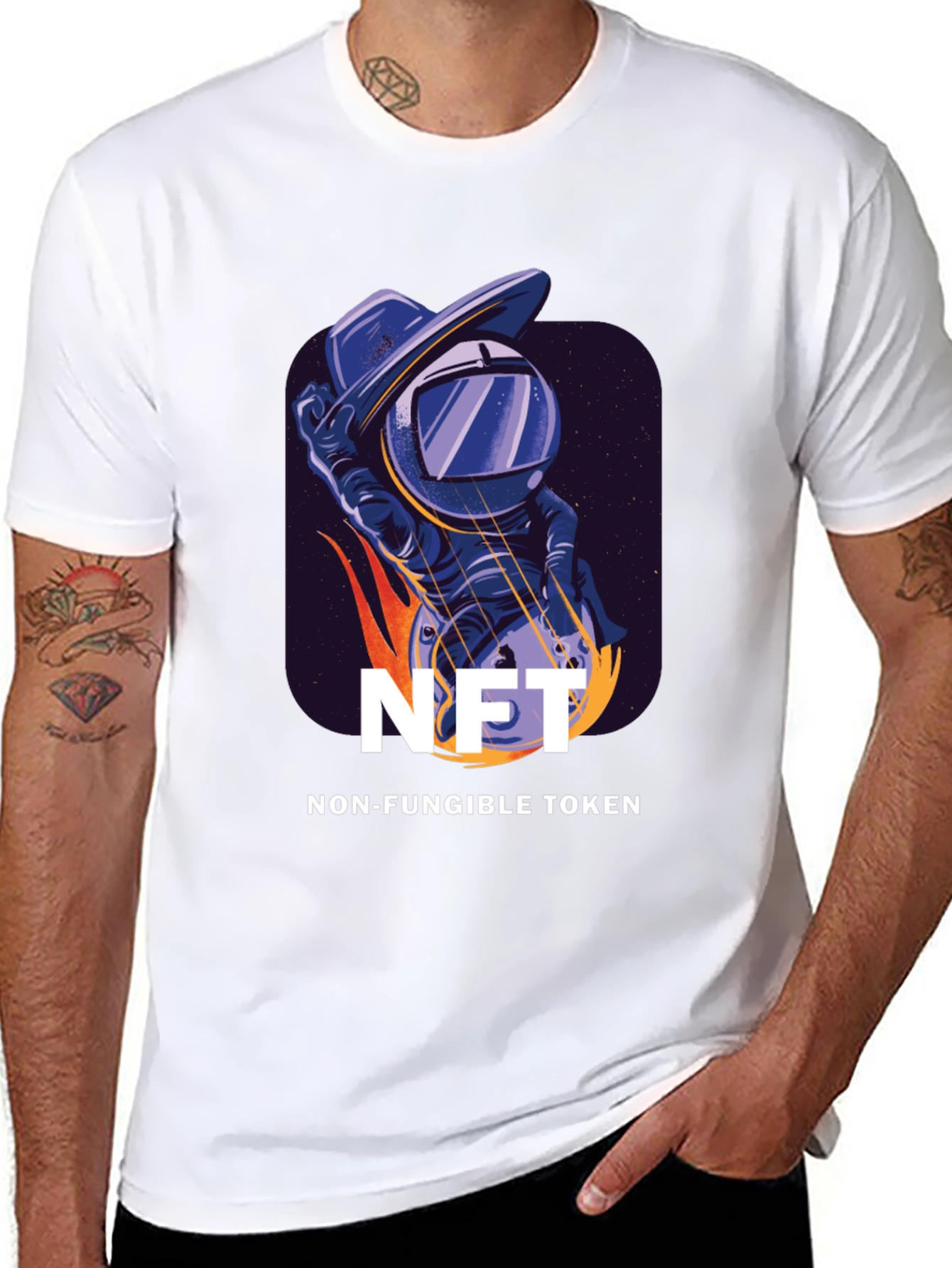 NFT Astronaut T-Shirt - Non-Fungible Token Design