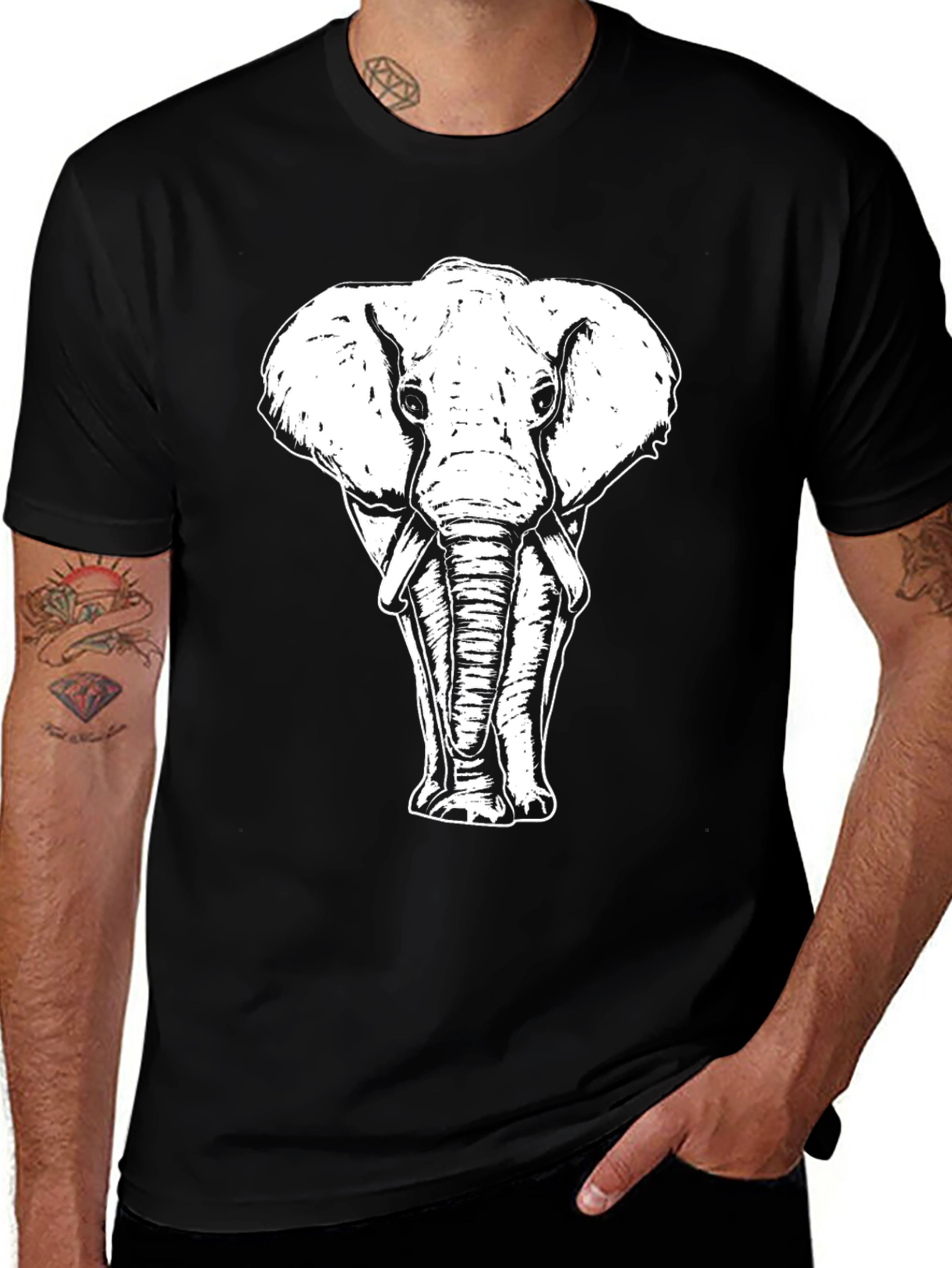 Elephant Graphic Tee - Cool Animal Print Shirt