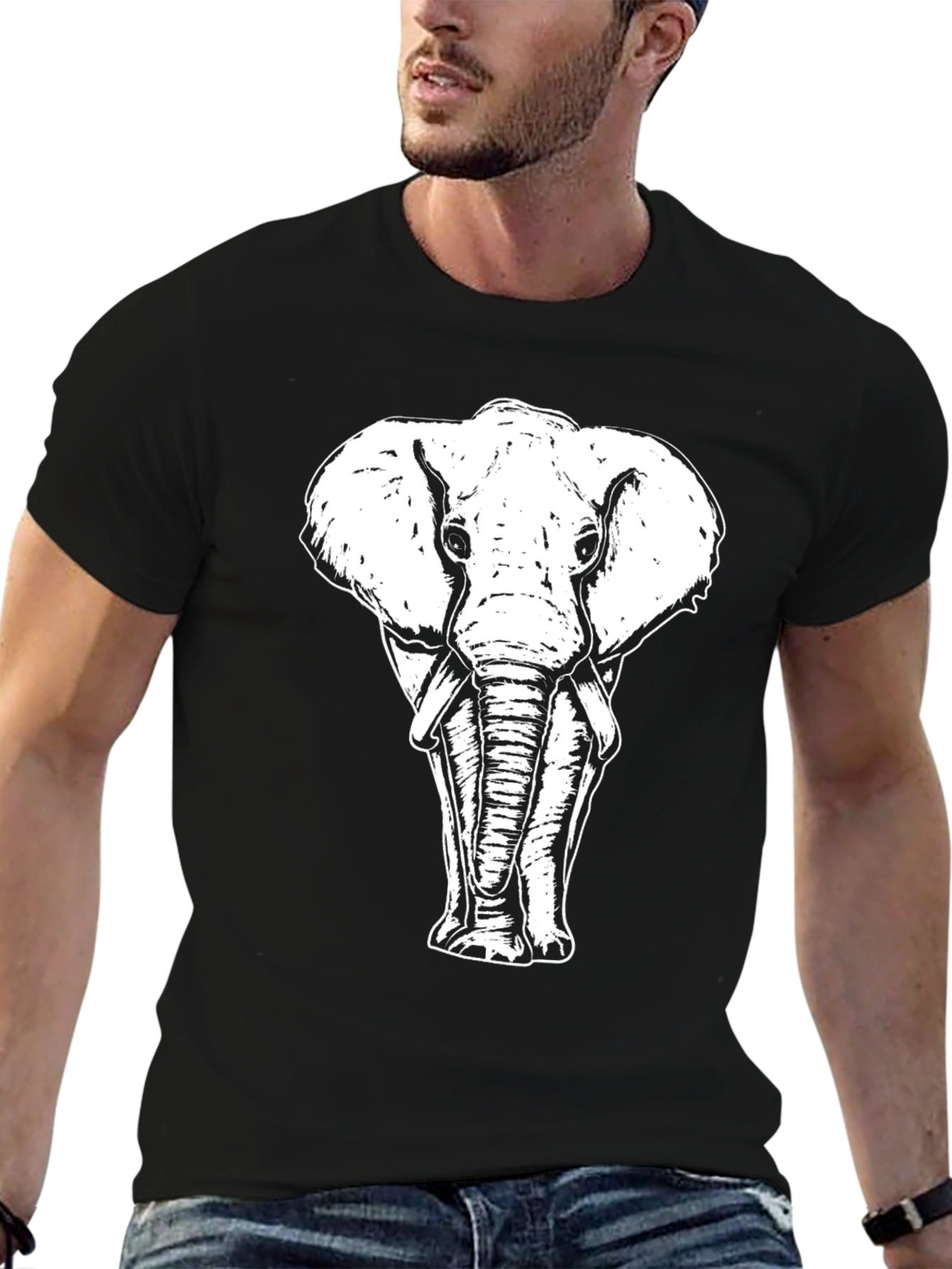 Elephant Graphic Tee - Cool Animal Print Shirt