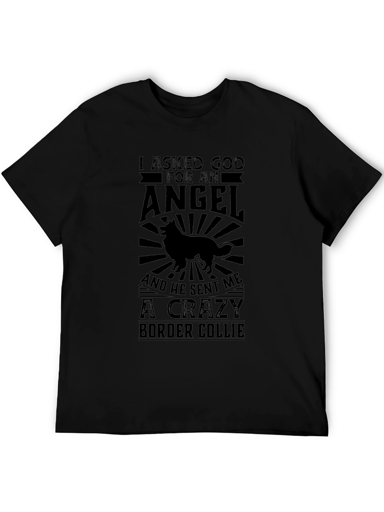 Crazy Border Collie Black T-Shirt