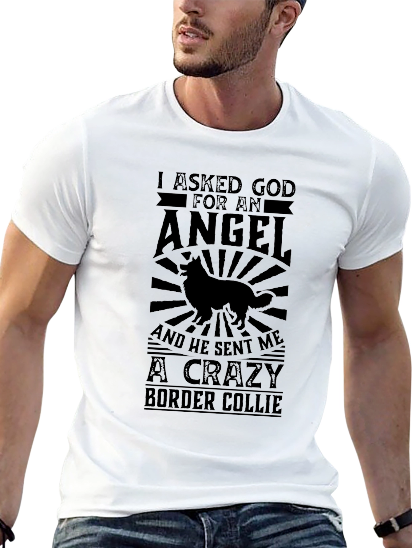 Crazy Border Collie Black T-Shirt