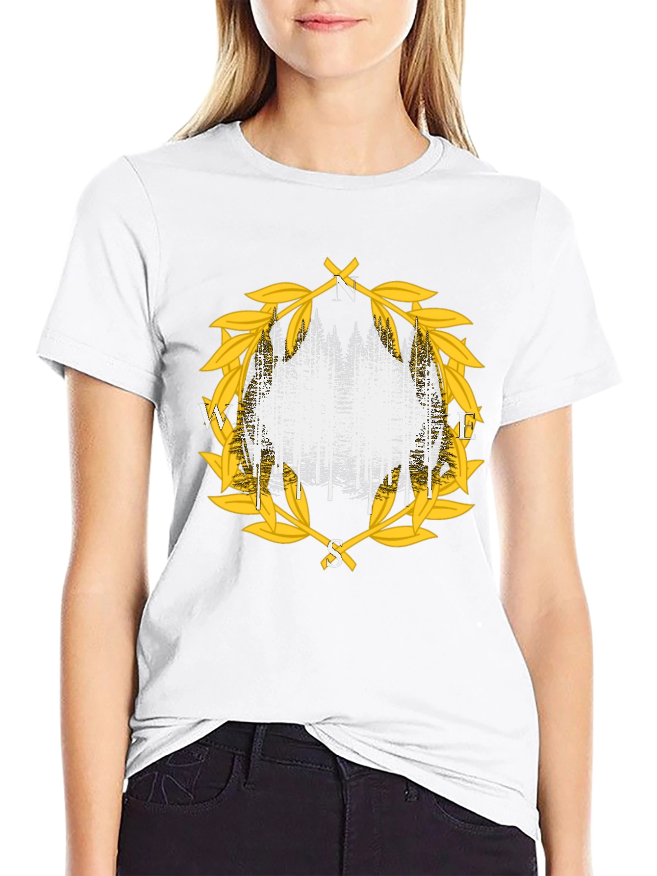 Compass Forest Tee - Stylish Nature Design