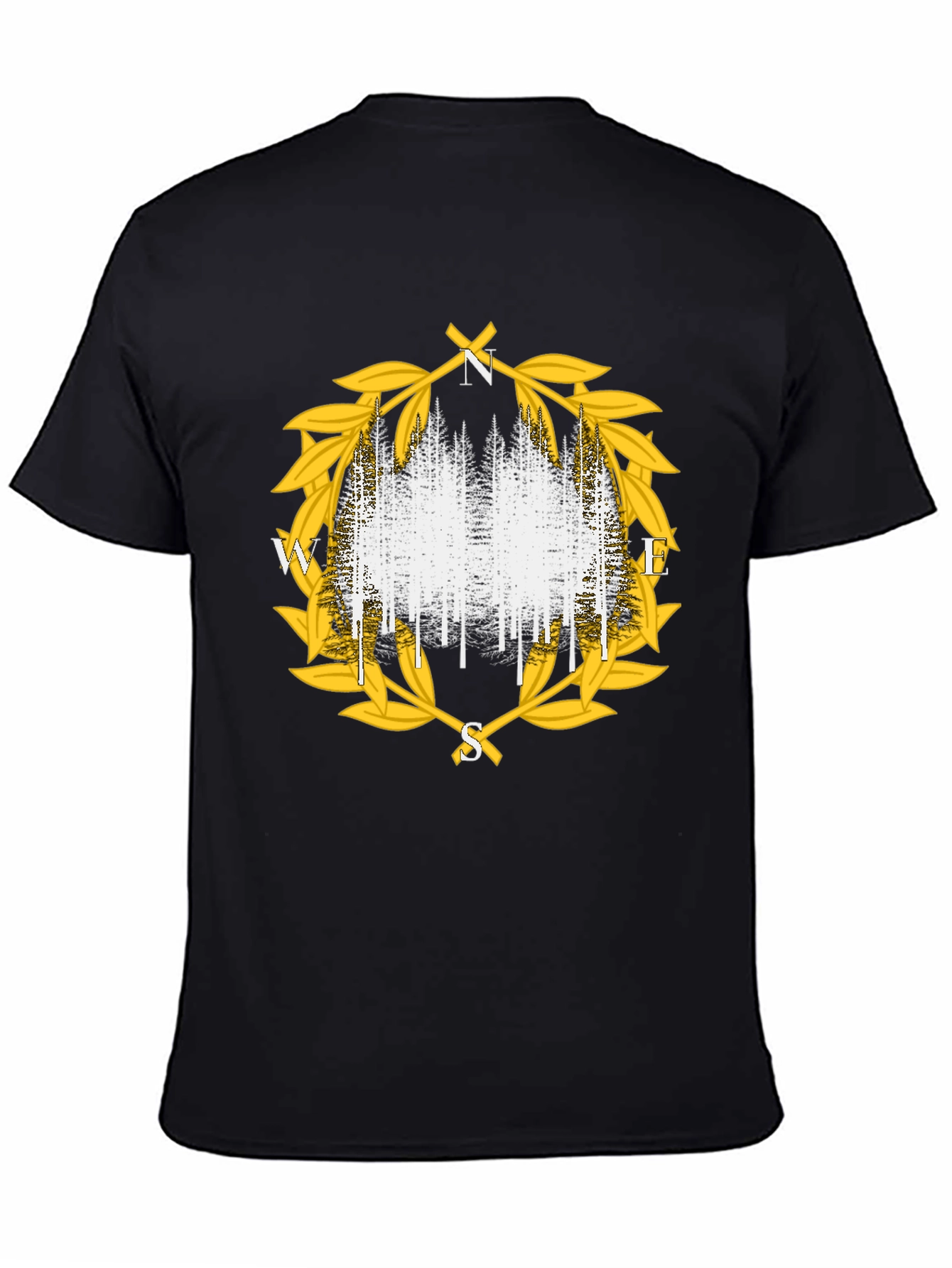 Compass Forest Tee - Stylish Nature Design