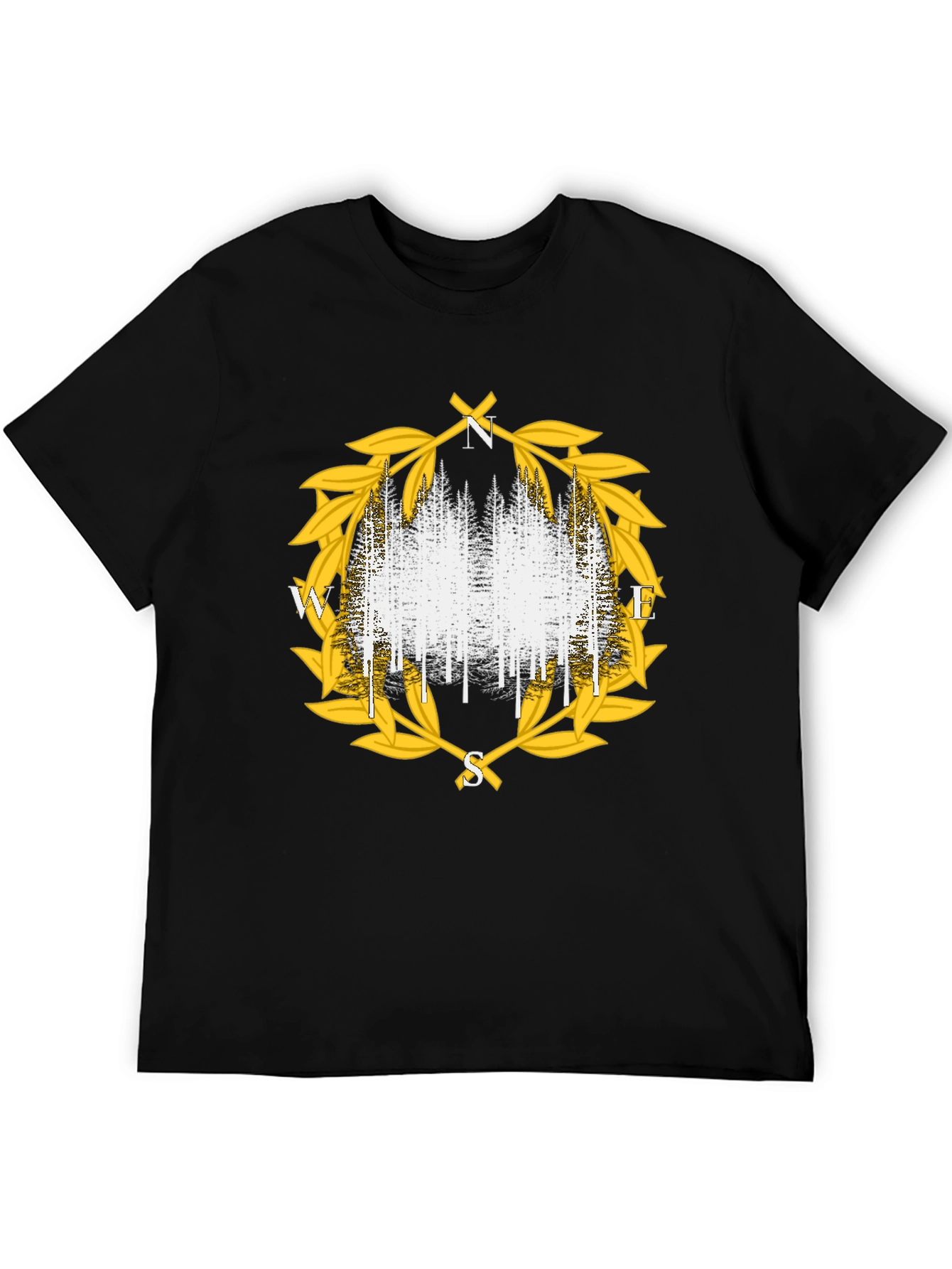 Compass Forest Tee - Stylish Nature Design