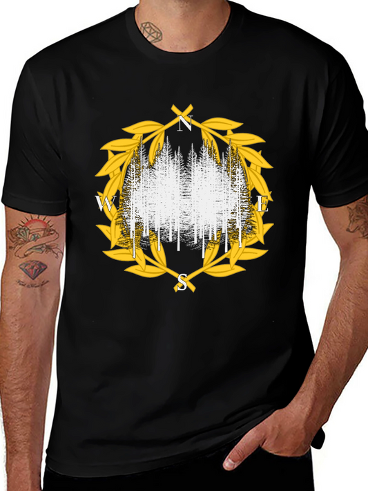 Compass Forest Tee - Stylish Nature Design