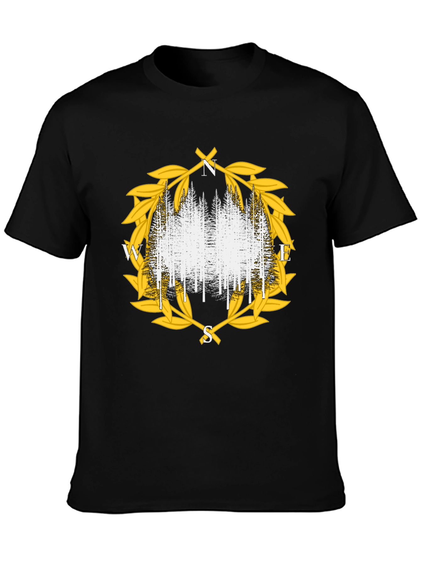 Compass Forest Tee - Stylish Nature Design