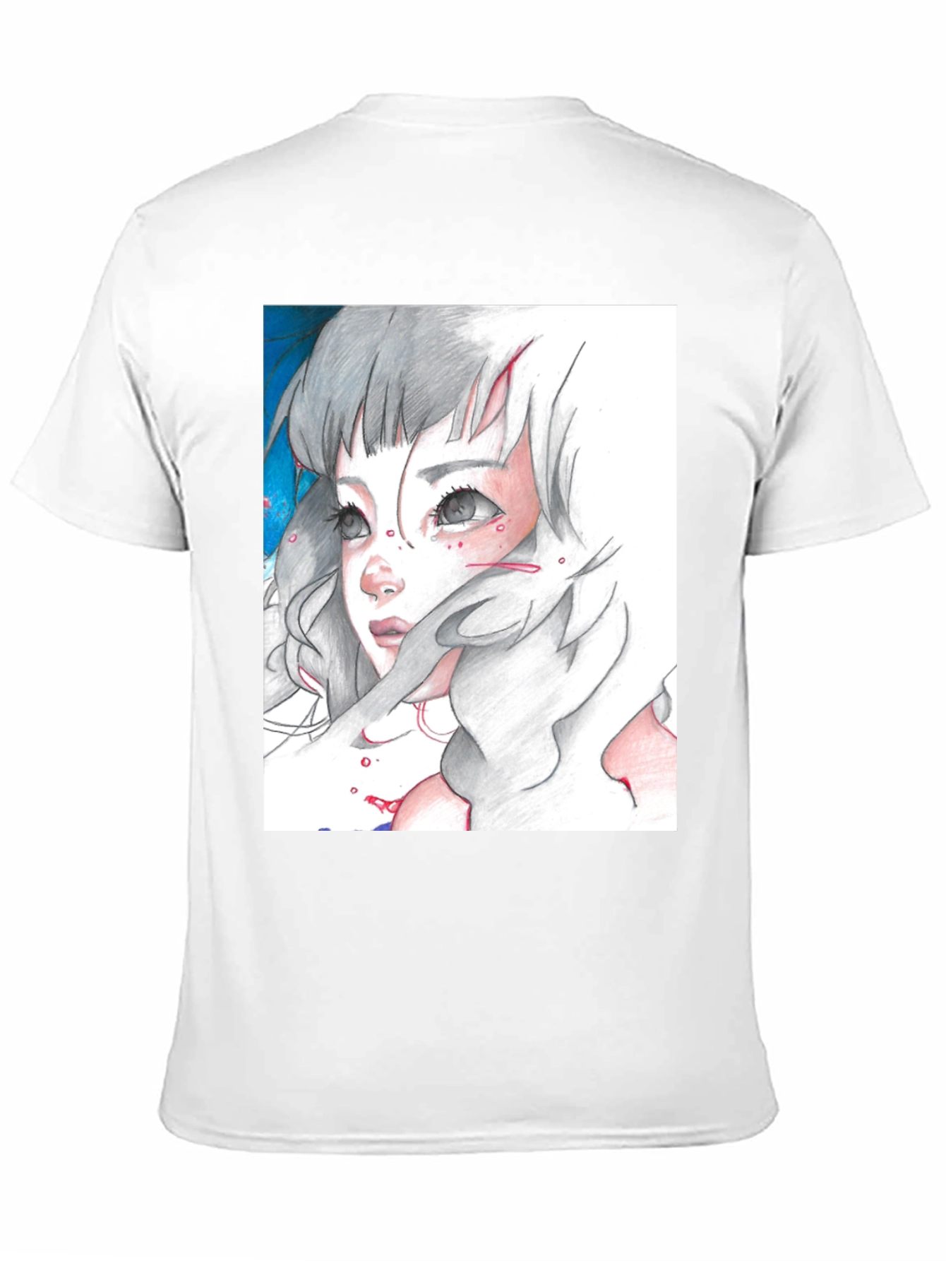 Anime Girl Graphic Tee - Black Cotton T-Shirt