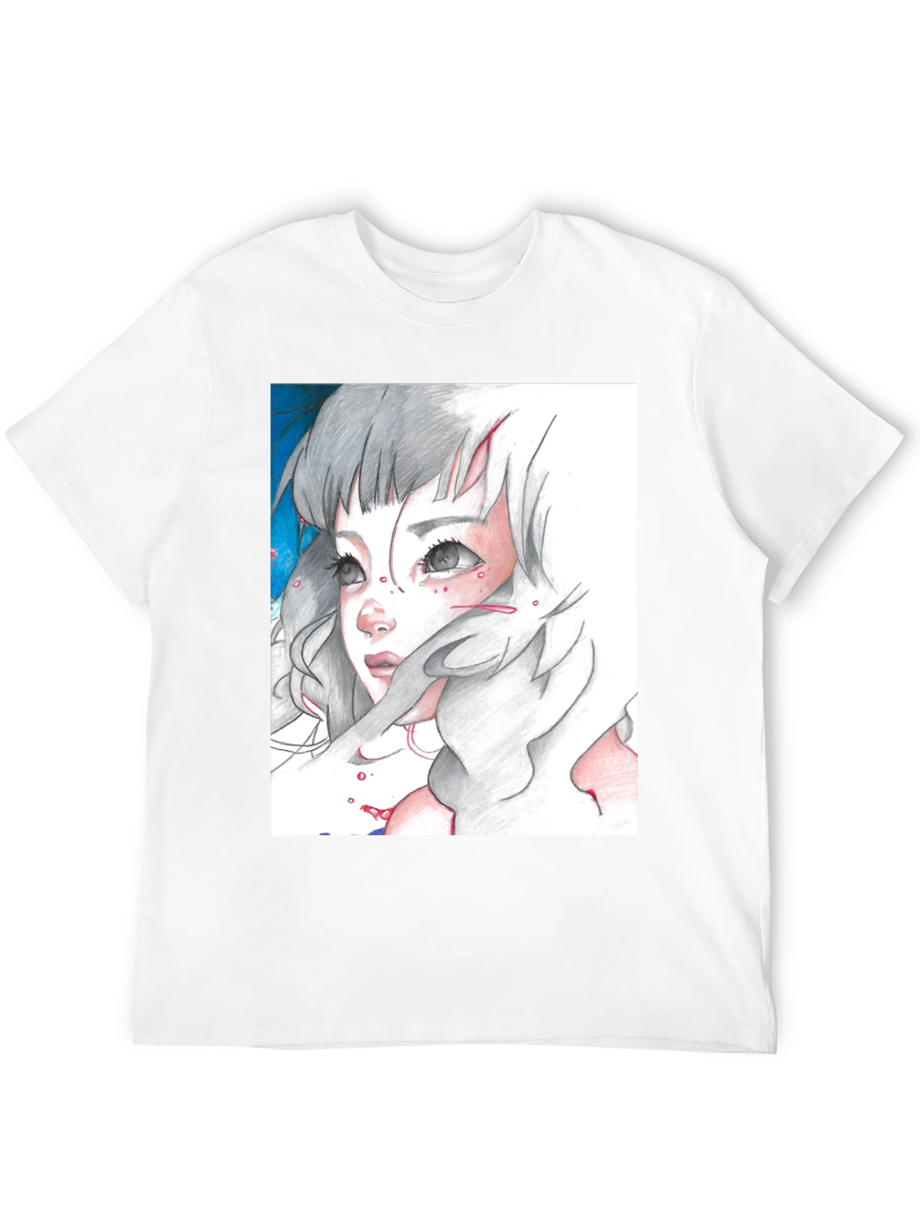 Anime Girl Graphic Tee - Black Cotton T-Shirt