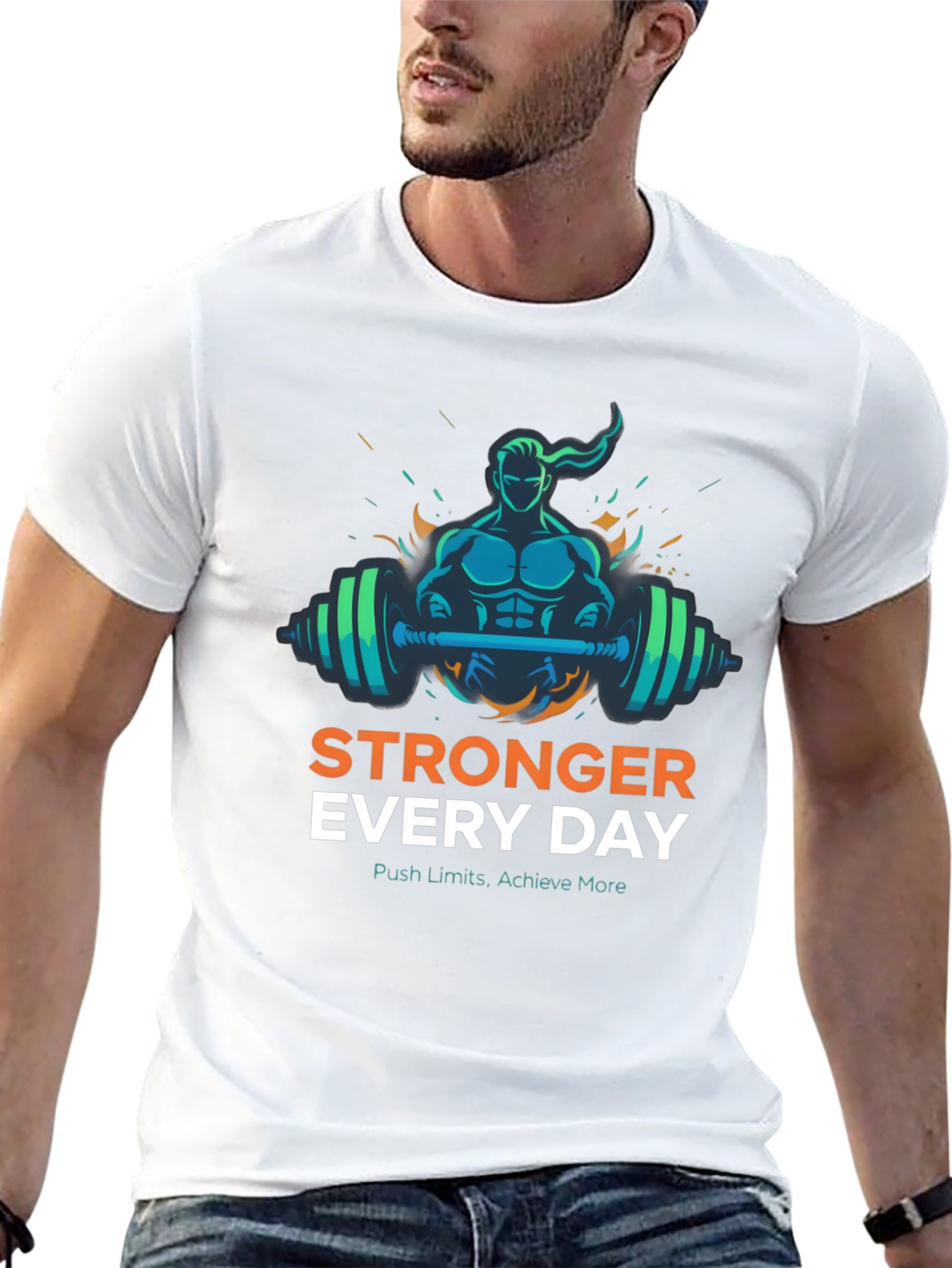 Stronger Everyday Graphic Tee - Motivational Workout Shirt