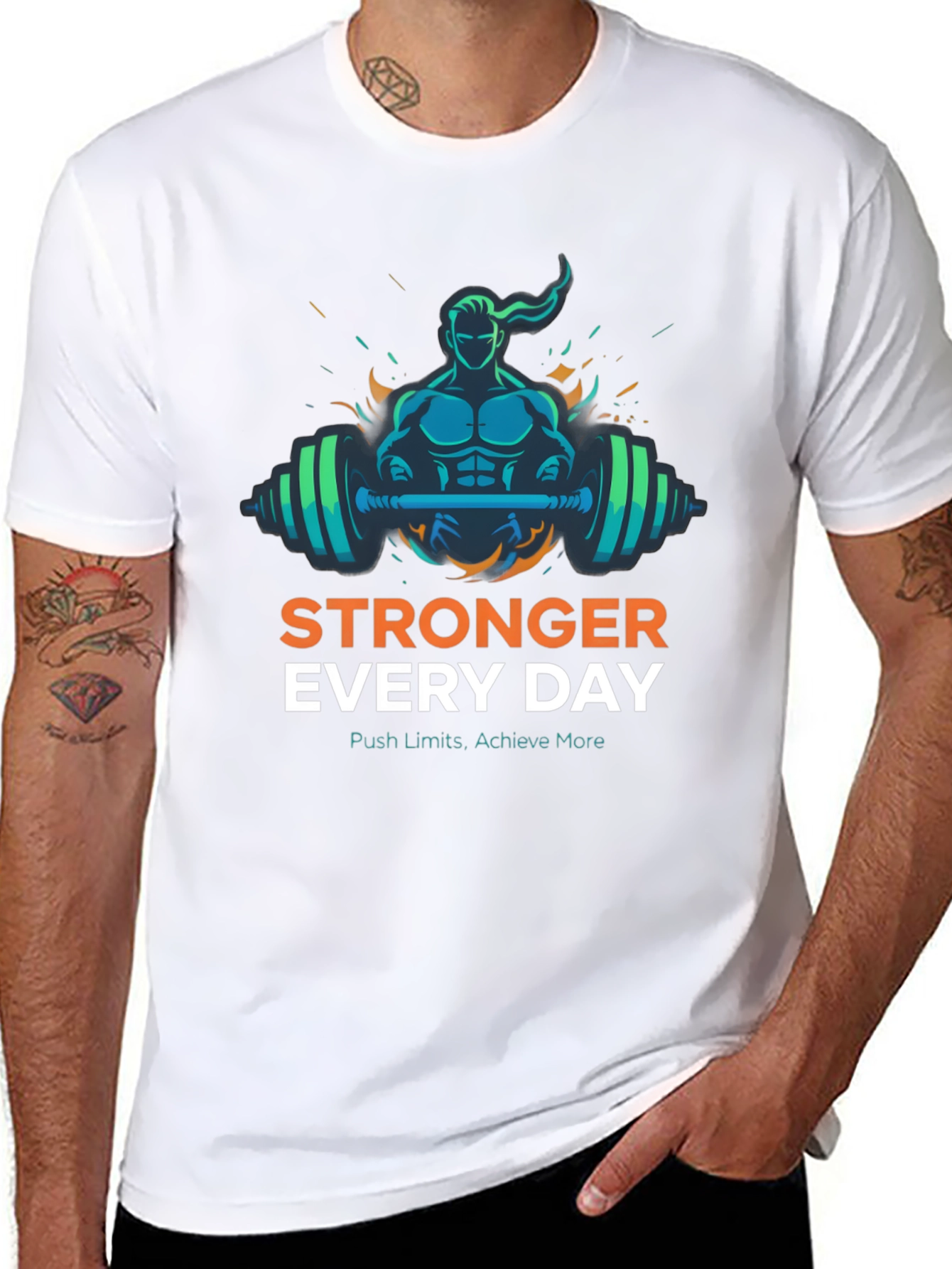 Stronger Everyday Graphic Tee - Motivational Workout Shirt
