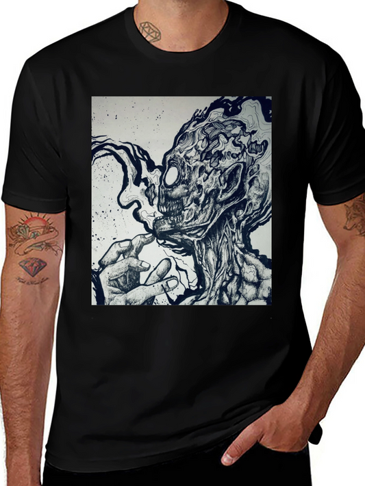 Creepy Ink Drawing Graphic T-Shirt