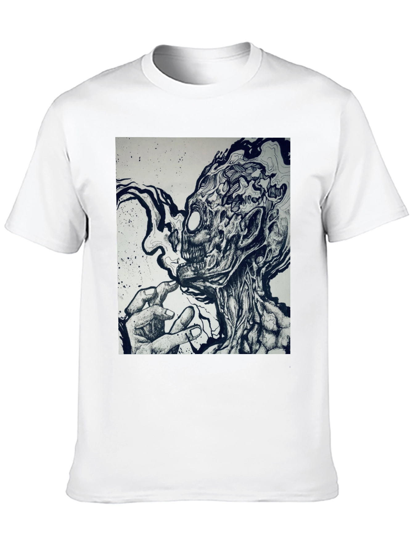 Creepy Ink Drawing Graphic T-Shirt