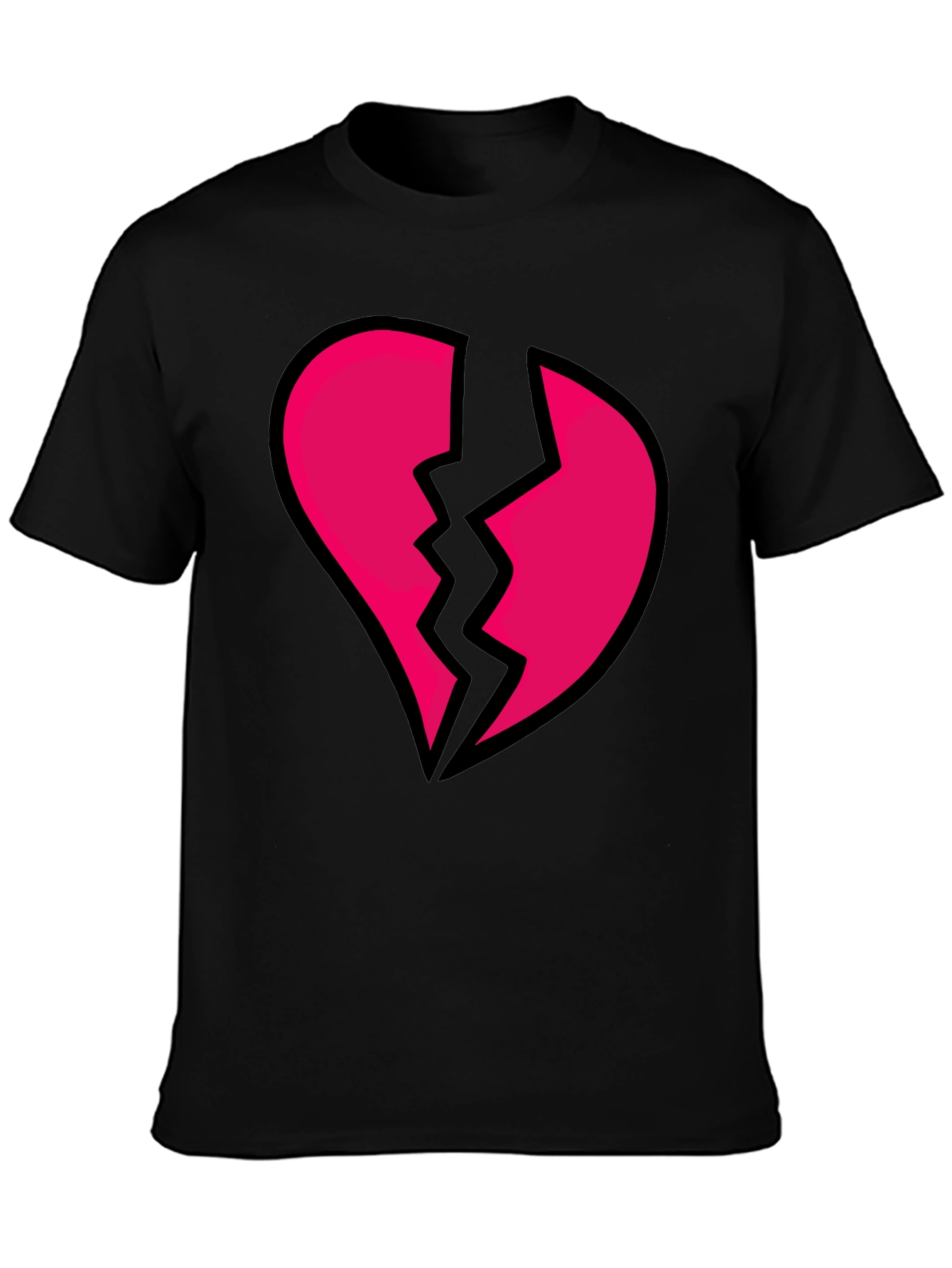 Broken Heart Graphic Black Tee