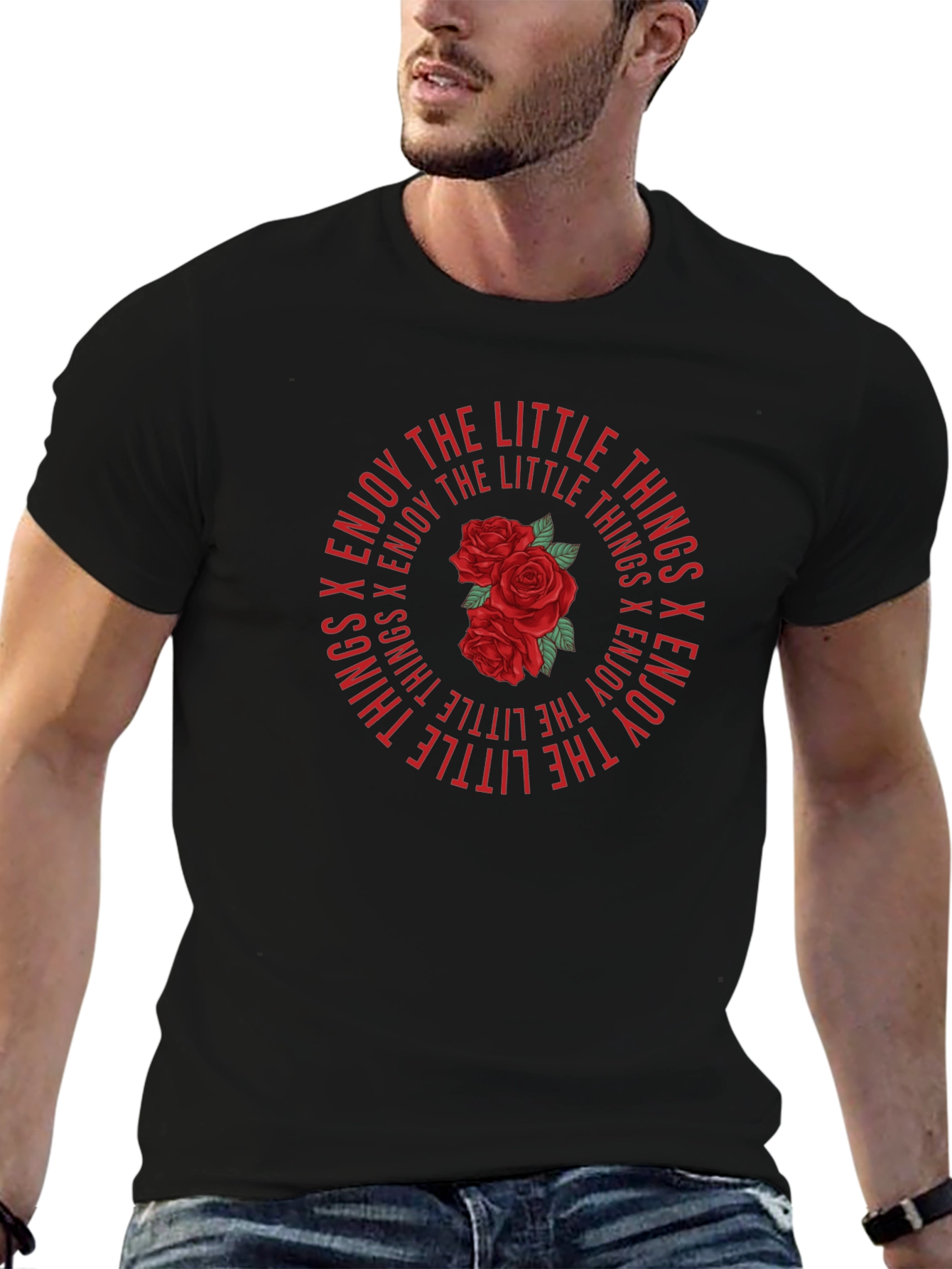 Enjoy the Little Things Rose Graphic Tee