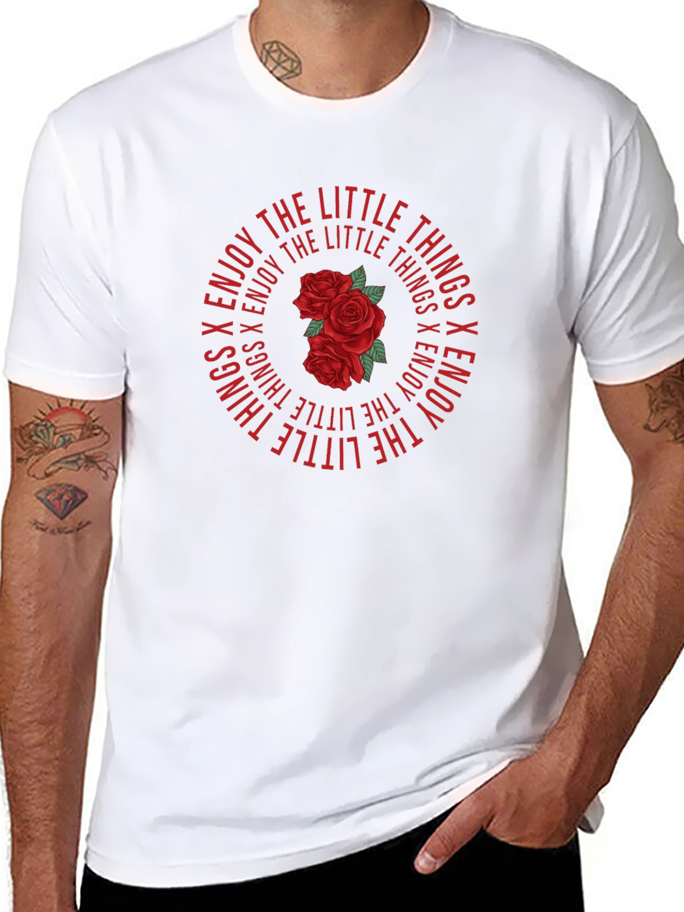 Enjoy the Little Things Rose Graphic Tee
