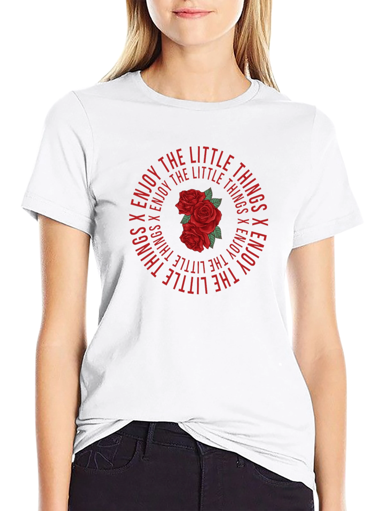 Enjoy the Little Things Rose Graphic Tee