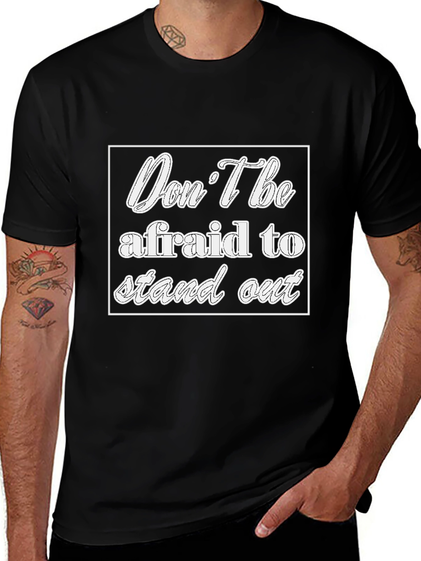 Motivational Black Tee - Dont Be Afraid