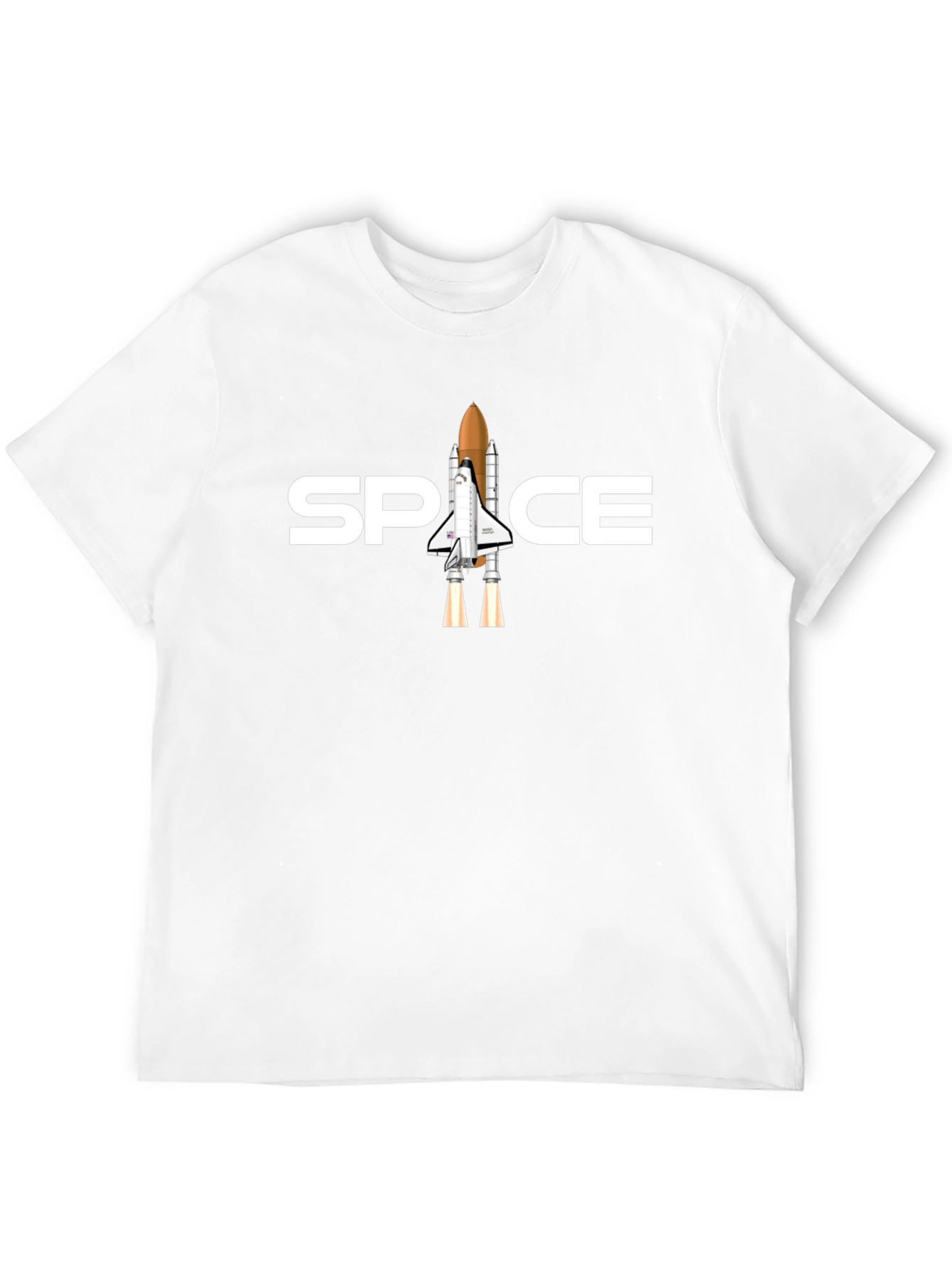 Space Shuttle Graphic T-Shirt - Black Cotton Blend