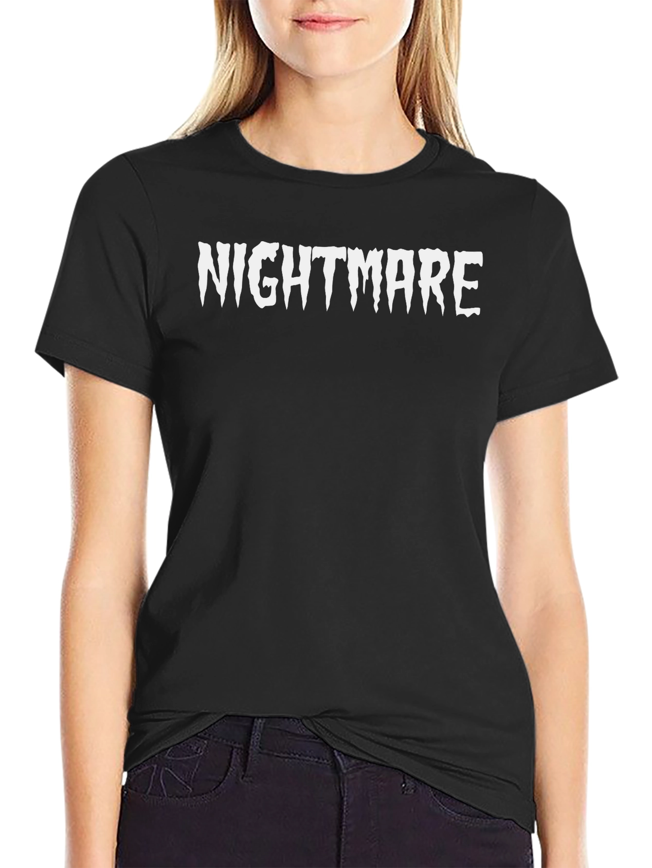 Nightmare Graphic Print Black Tee