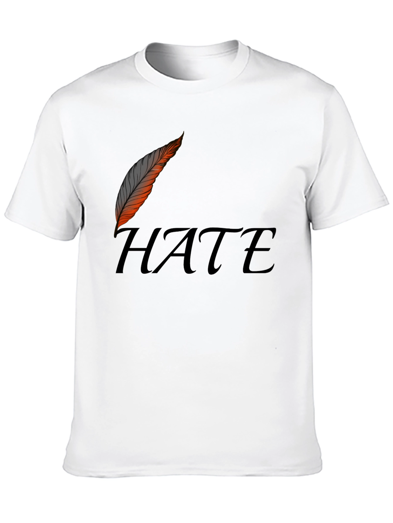 Edgy Hate Graphic Print Black T-Shirt