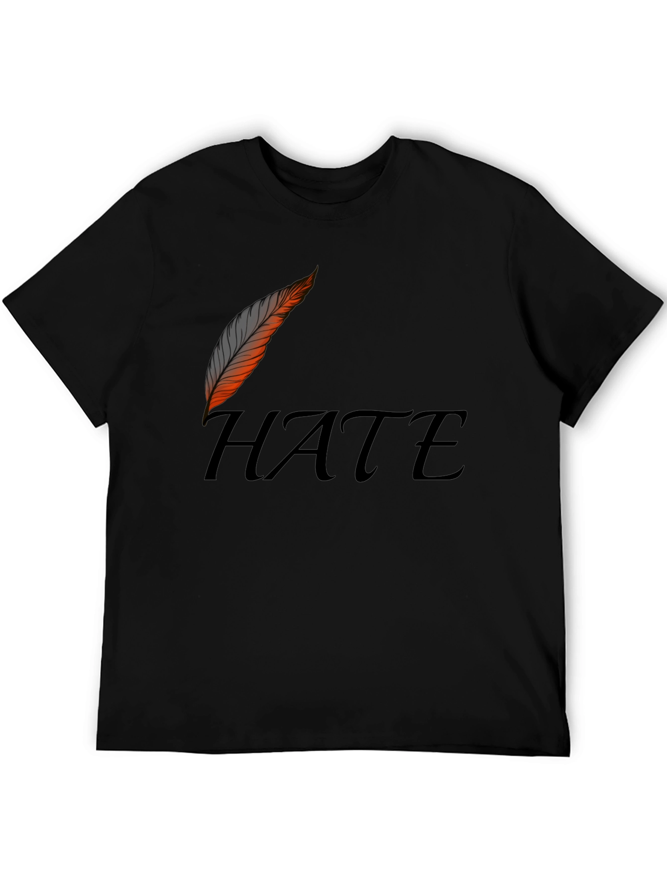 Edgy Hate Graphic Print Black T-Shirt