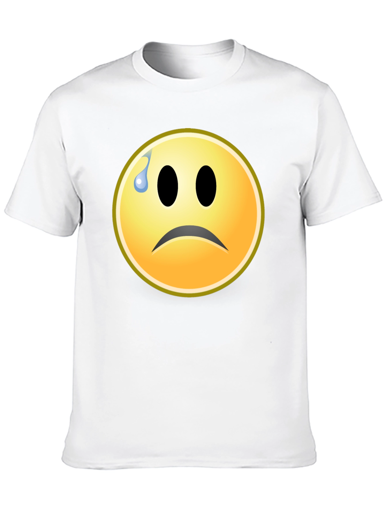 Sad Emoji Graphic Tee - Black Unisex T-Shirt
