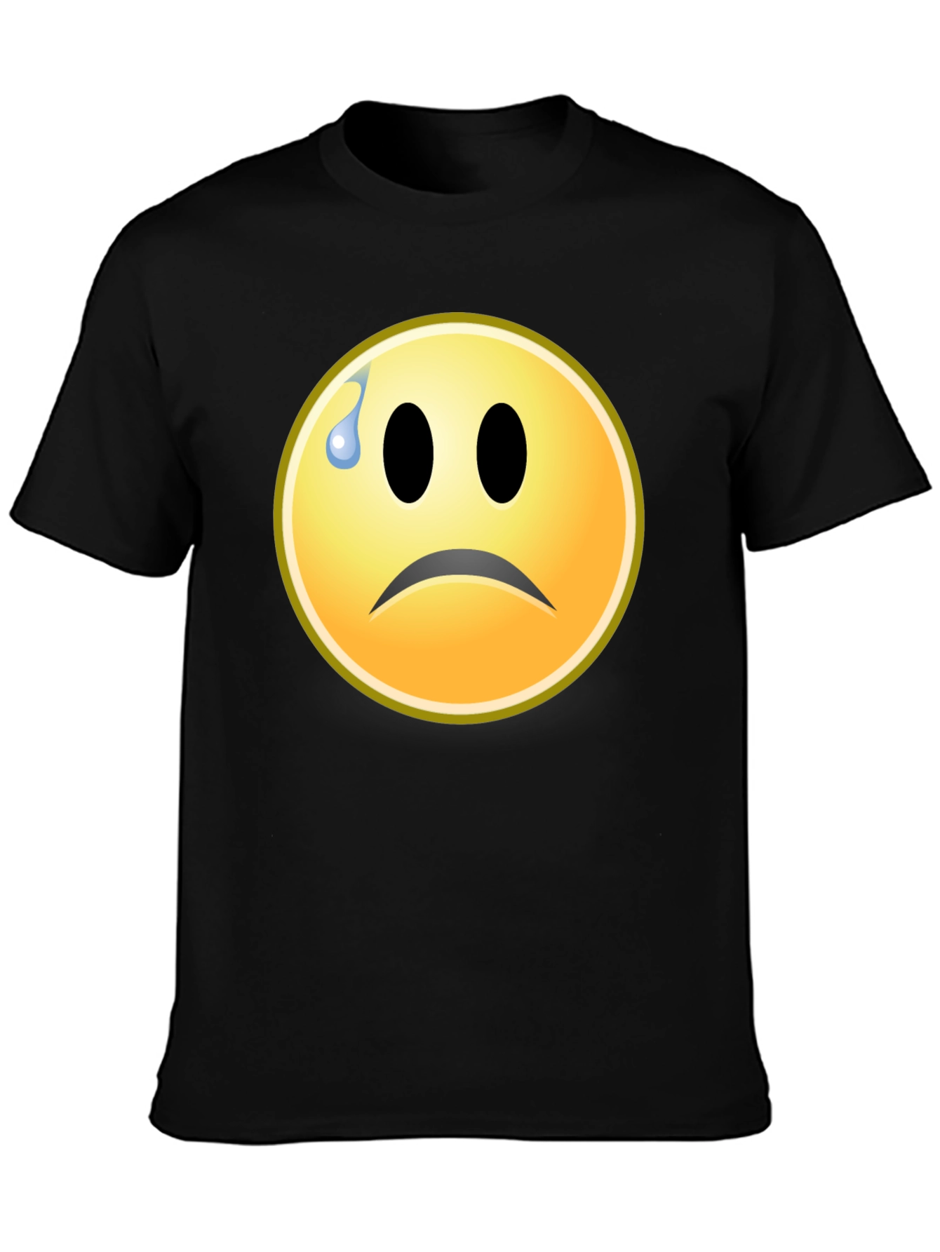 Sad Emoji Graphic Tee - Black Unisex T-Shirt