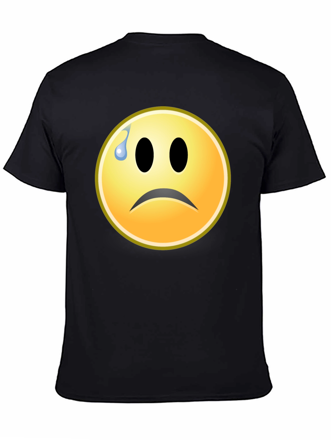 Sad Emoji Graphic Tee - Black Unisex T-Shirt
