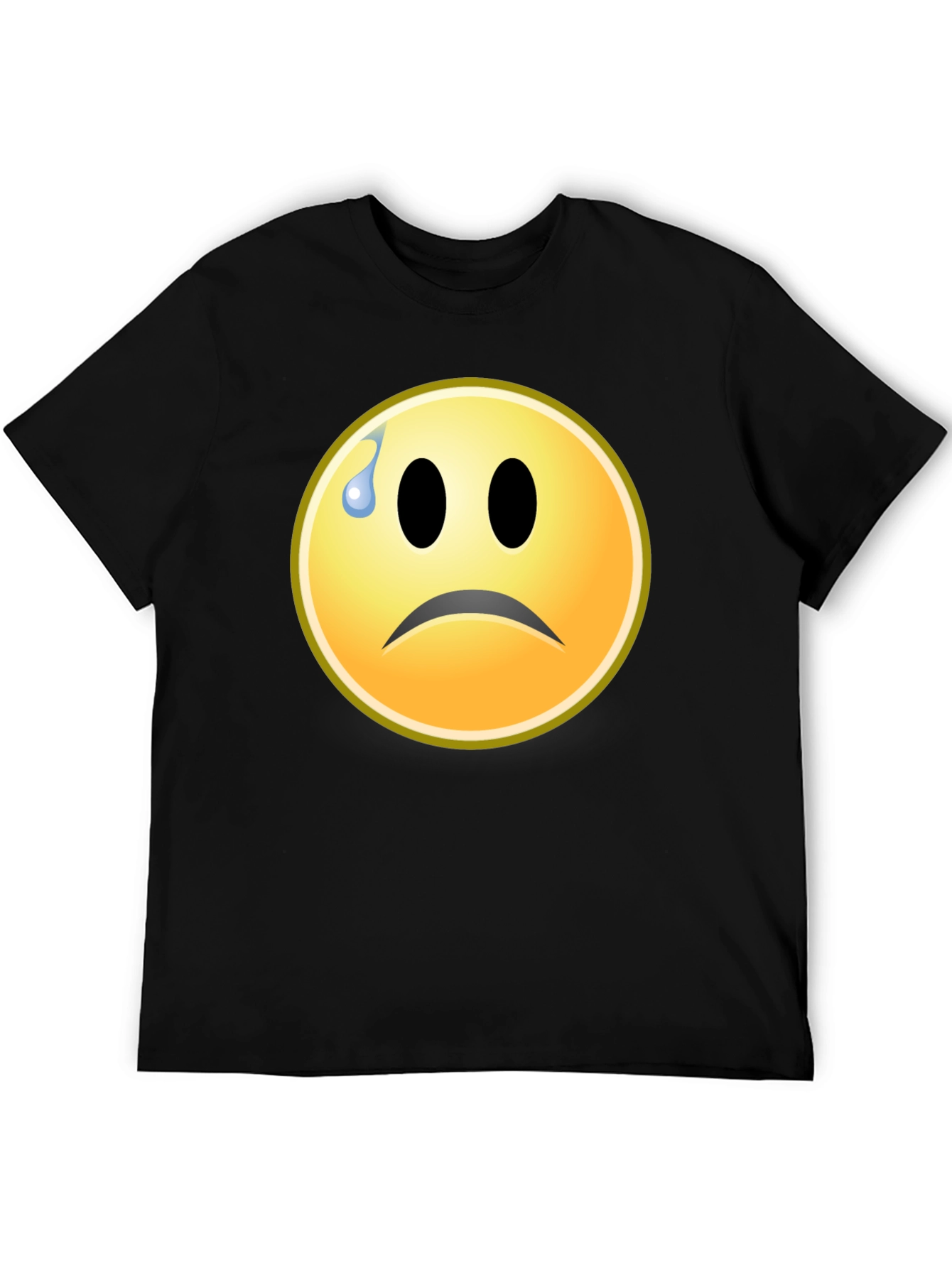 Sad Emoji Graphic Tee - Black Unisex T-Shirt