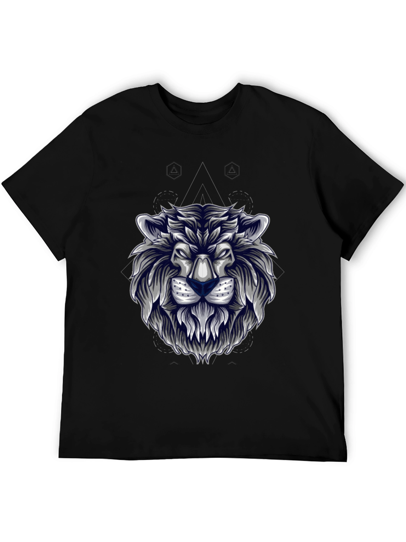 Lion Head Graphic Tee - Stylish Mens Black T-Shirt
