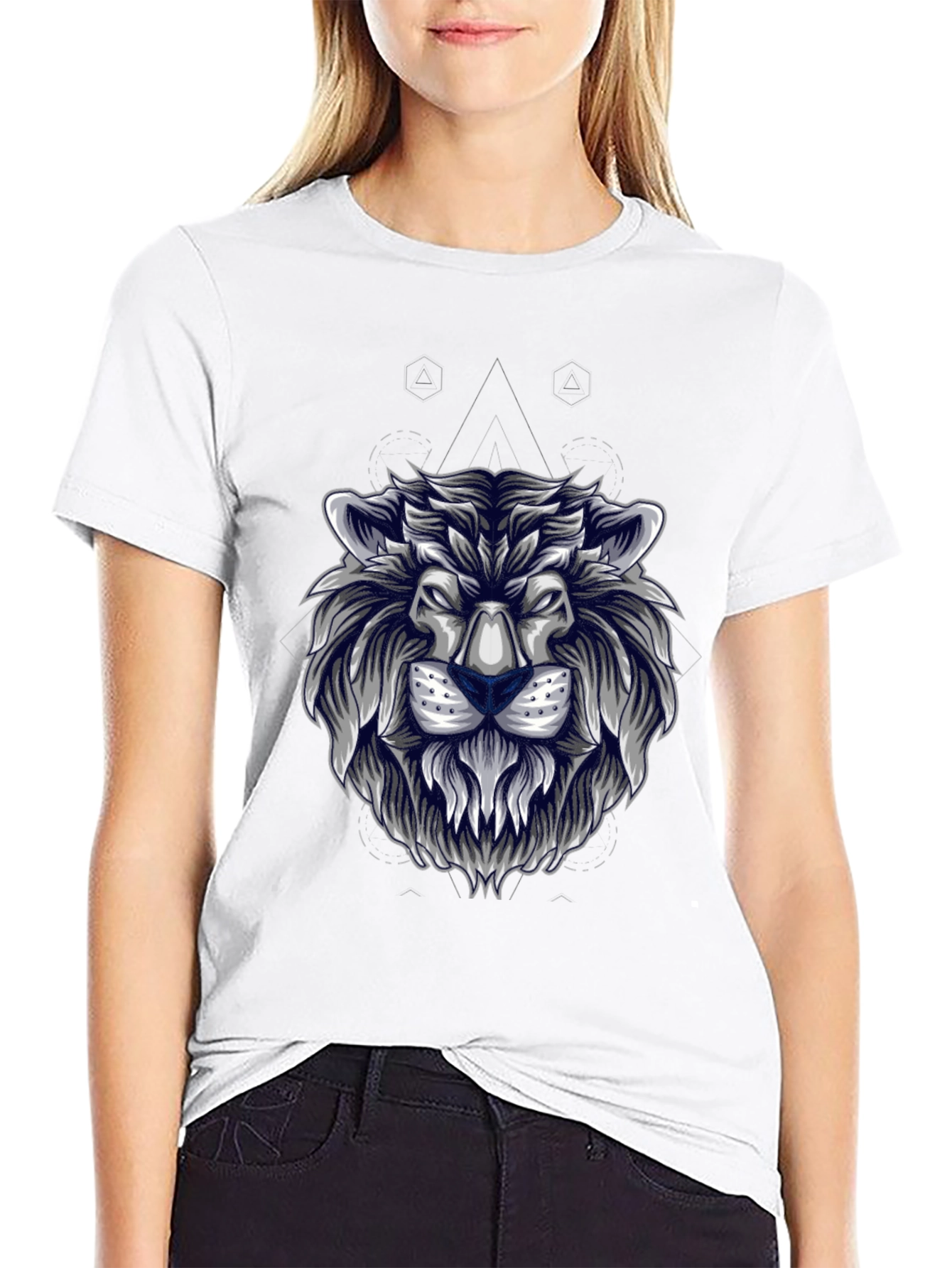 Lion Head Graphic Tee - Stylish Mens Black T-Shirt