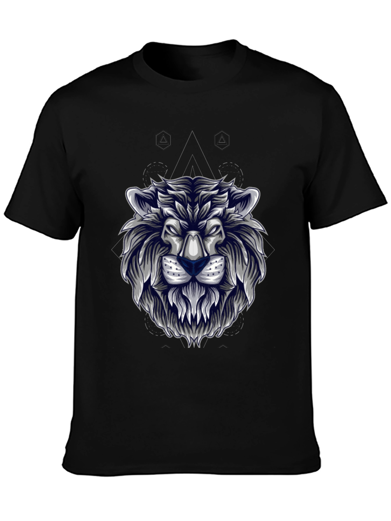 Lion Head Graphic Tee - Stylish Mens Black T-Shirt