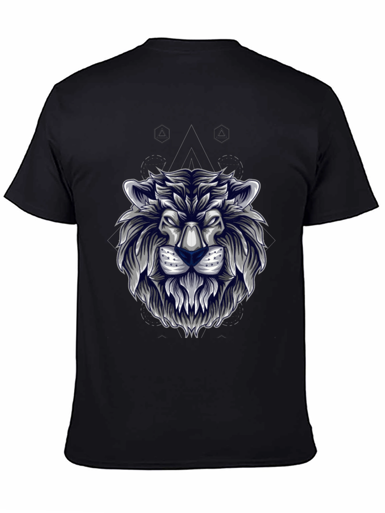 Lion Head Graphic Tee - Stylish Mens Black T-Shirt