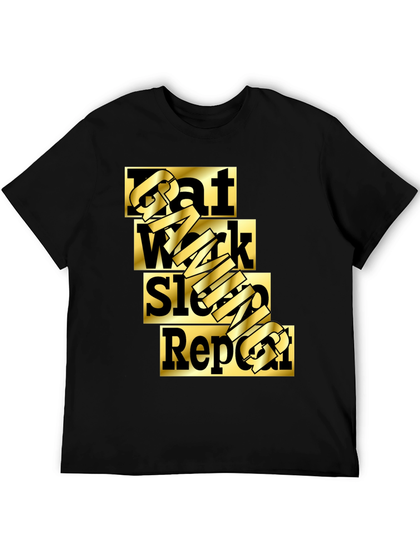 Eat Work Sleep Gaming Repeat Black T-Shirt