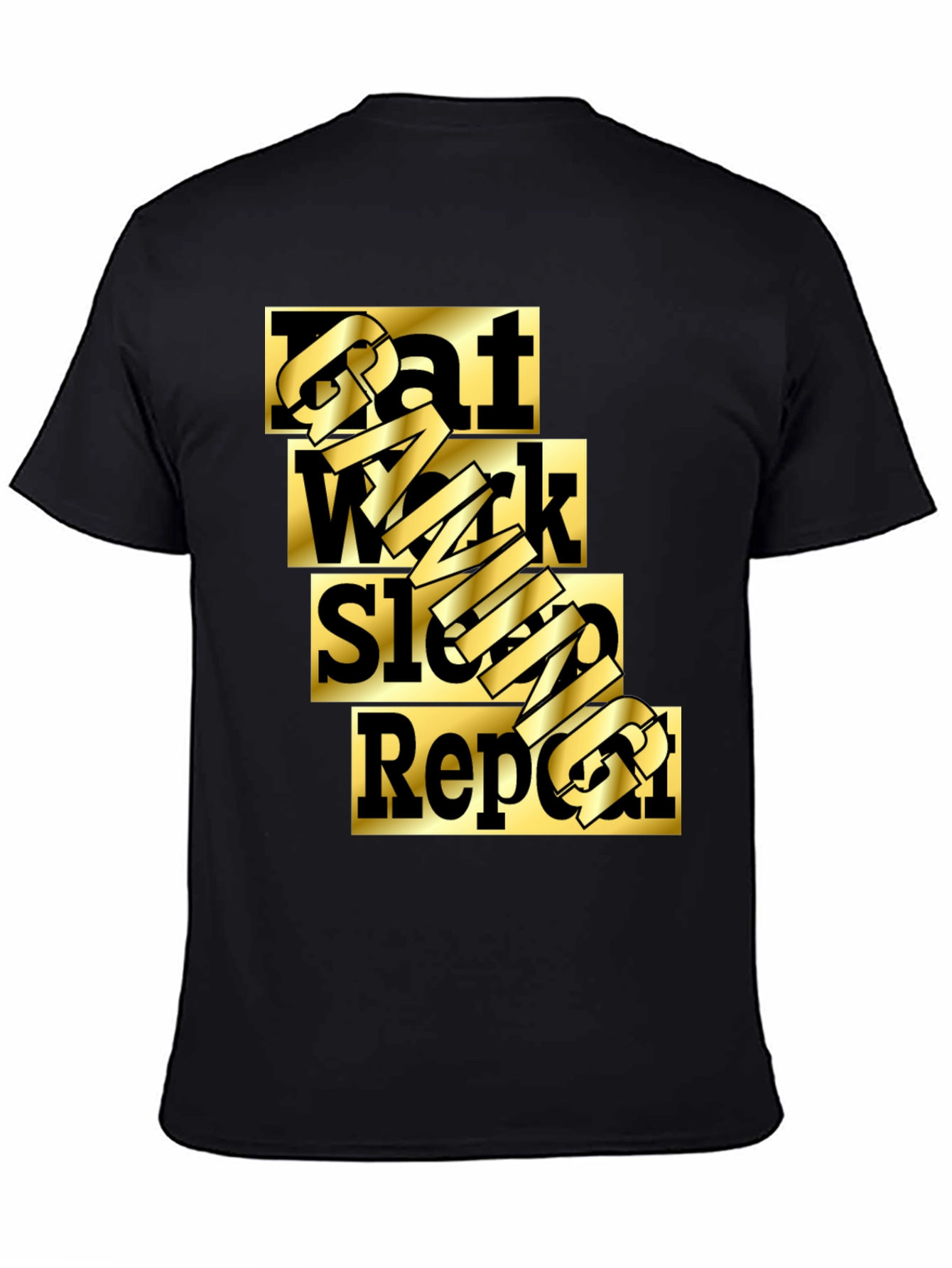 Eat Work Sleep Gaming Repeat Black T-Shirt